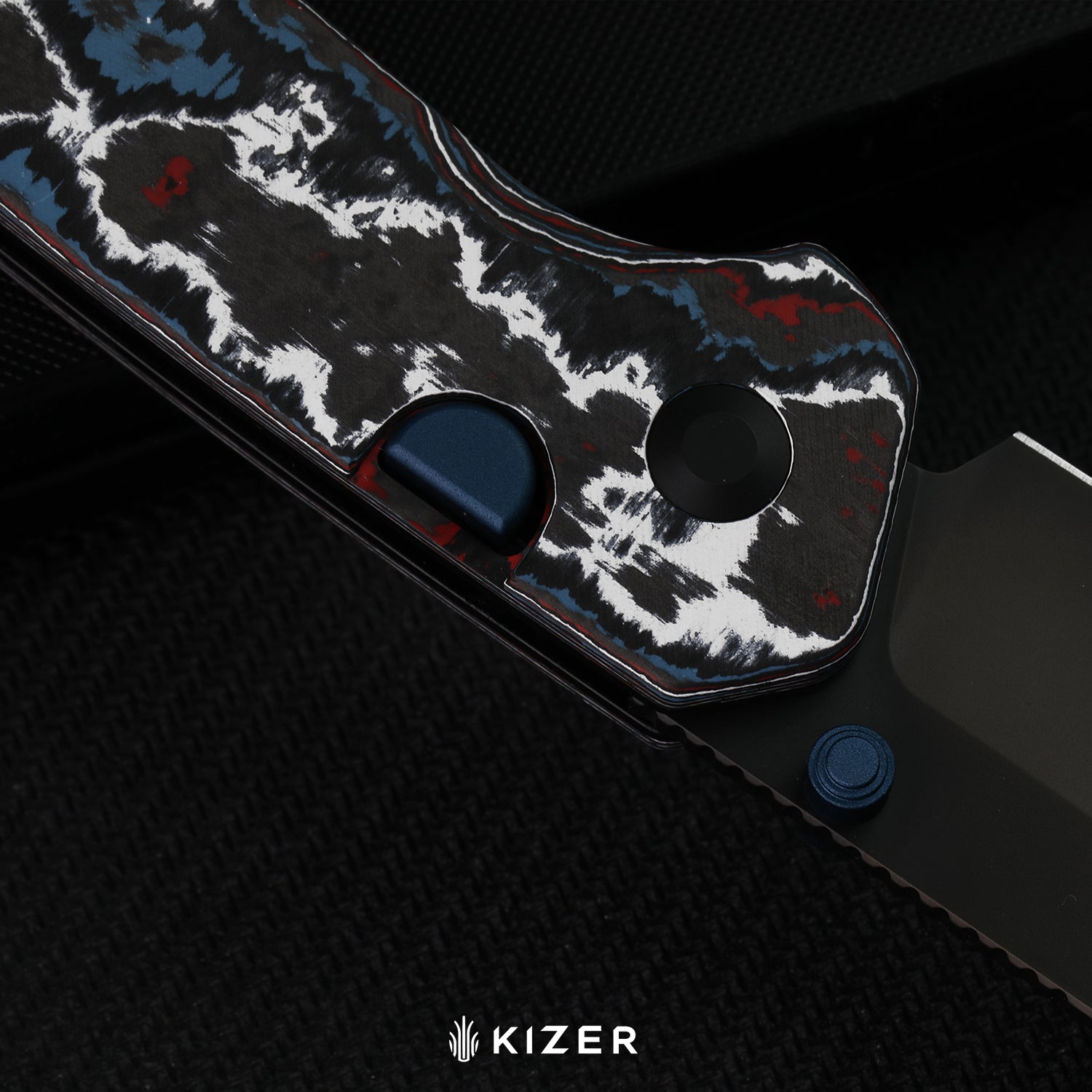 Madrac | Kizer Button Liner Lock™ | Aluminum | S45VN + Hollow Grind | KizerB™ 3693A2
