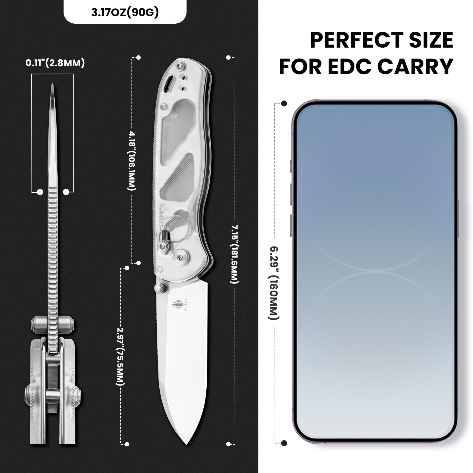 Drop Bear® | Kizer Clutch Lock™ | Nitro-V | Acrylic Handle | KizerV™ 3619A1