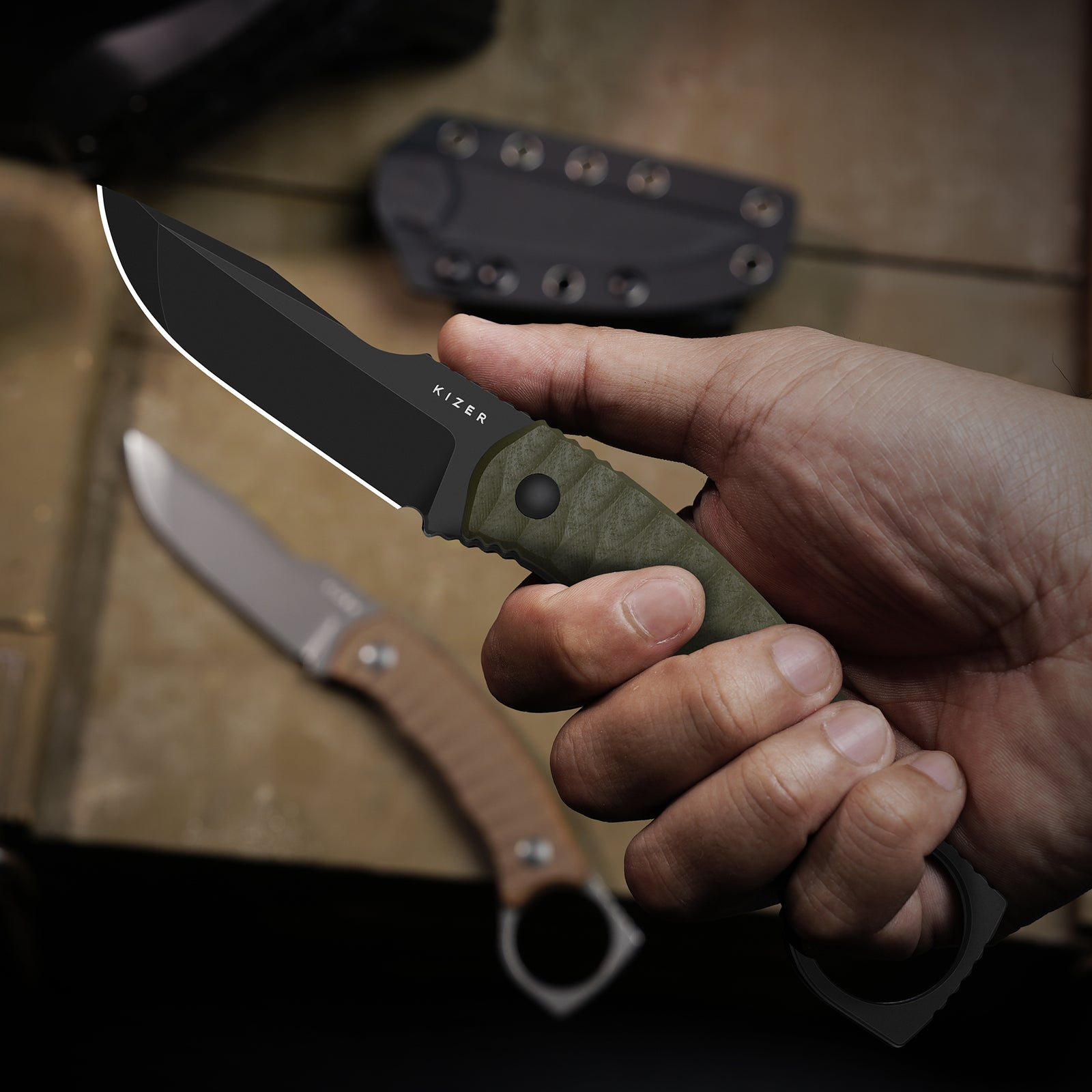 Billy Bones | Deep-Grooved G10 Handle|Lightweight Tactical | AEB-L | Fixed Blade | KizerV™ 1115A2