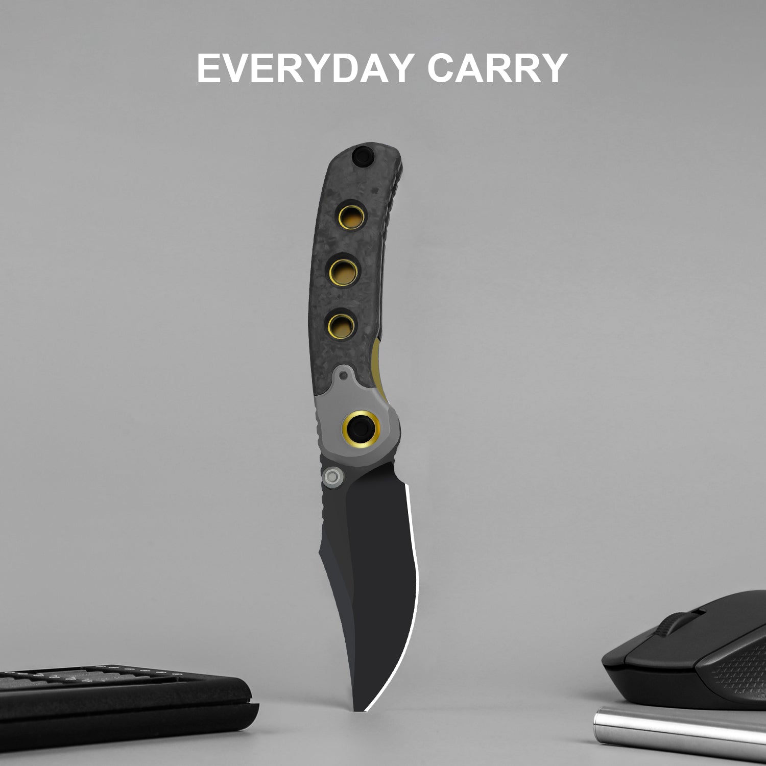 PIONEER | M390 | Titanium & Marble Carbon Fiber | KizerB™ FK03A1
