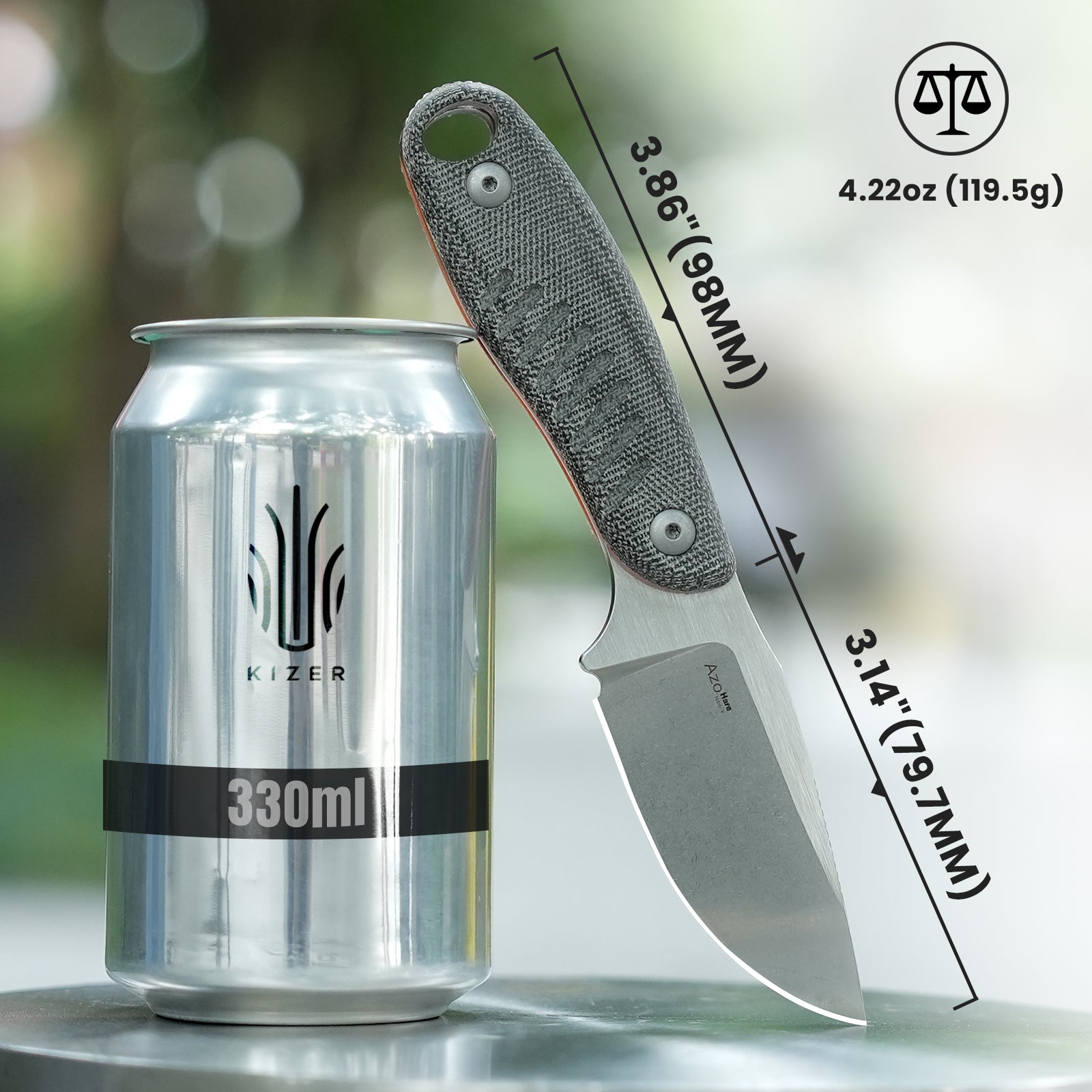 Hare | Nitro-V | Micarta + G10 | KizerV™ 1077A2