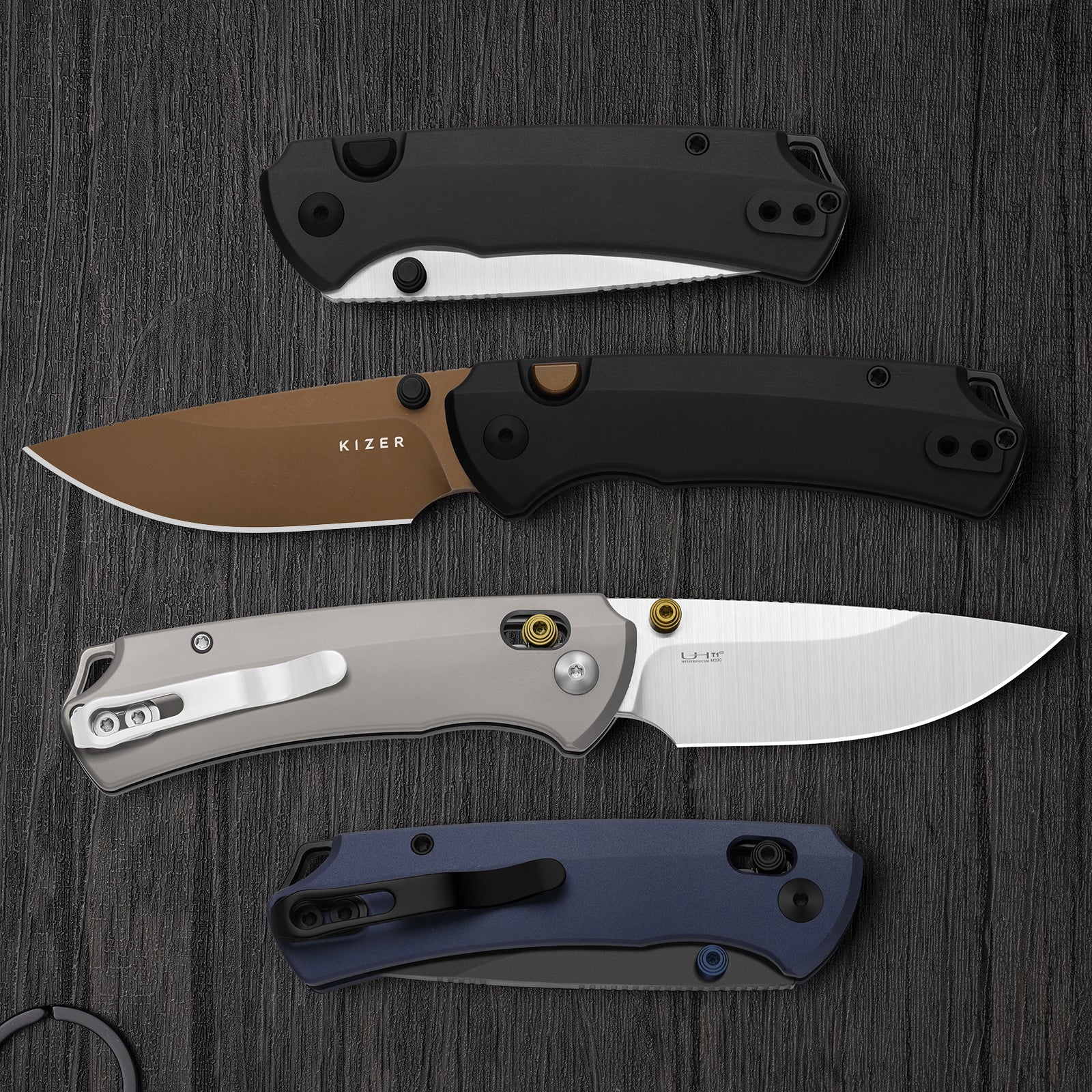 T1 CD | Kizer Clutch Lock™ | M390 | Aluminum Handle | KizerB™ 3490.2CDA2