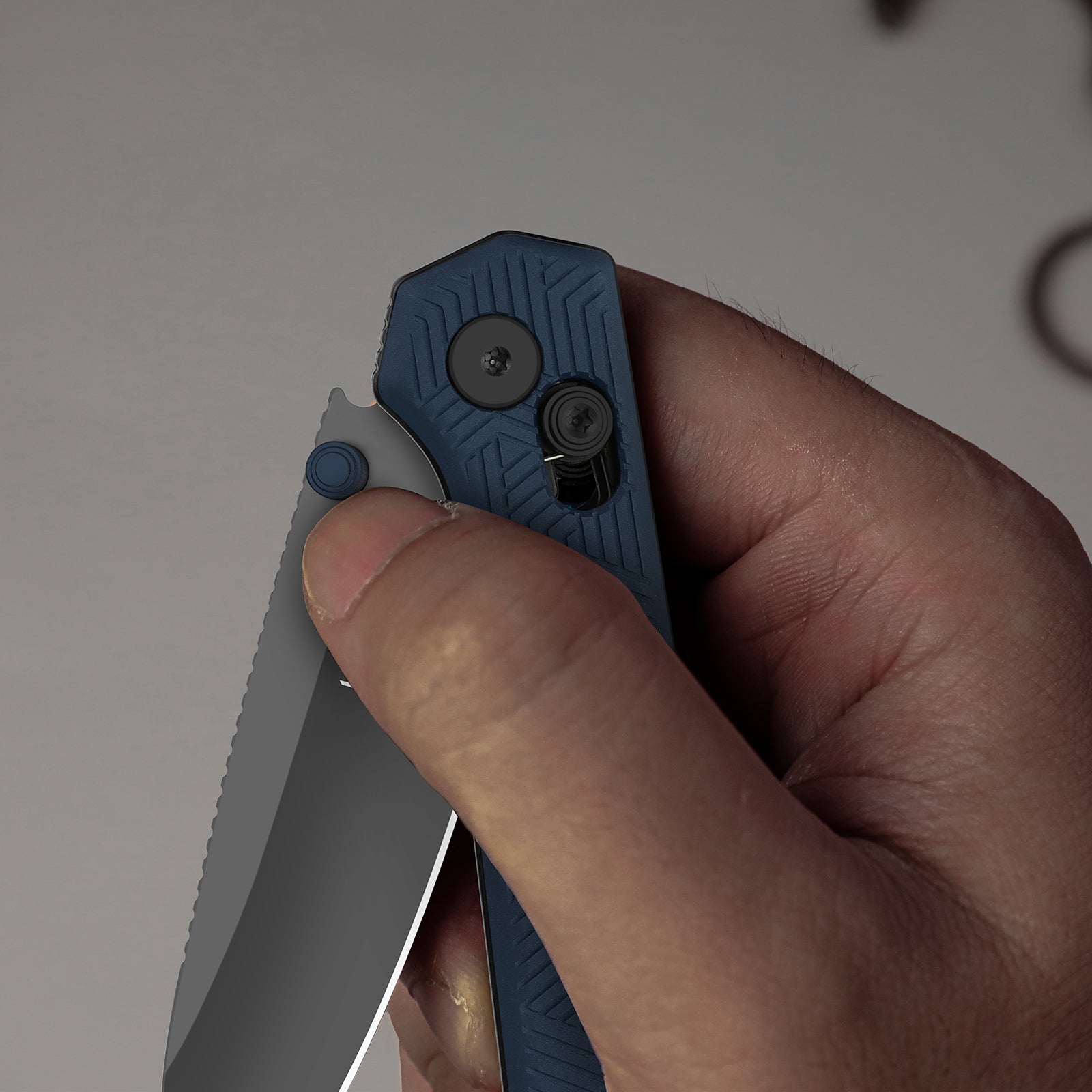 Begleiter 2.9 | Kizer Button Liner Lock™ | Vortex Pattern Micarta | BD1N | Gray PVD | KizerV™ 3458.2BDA2