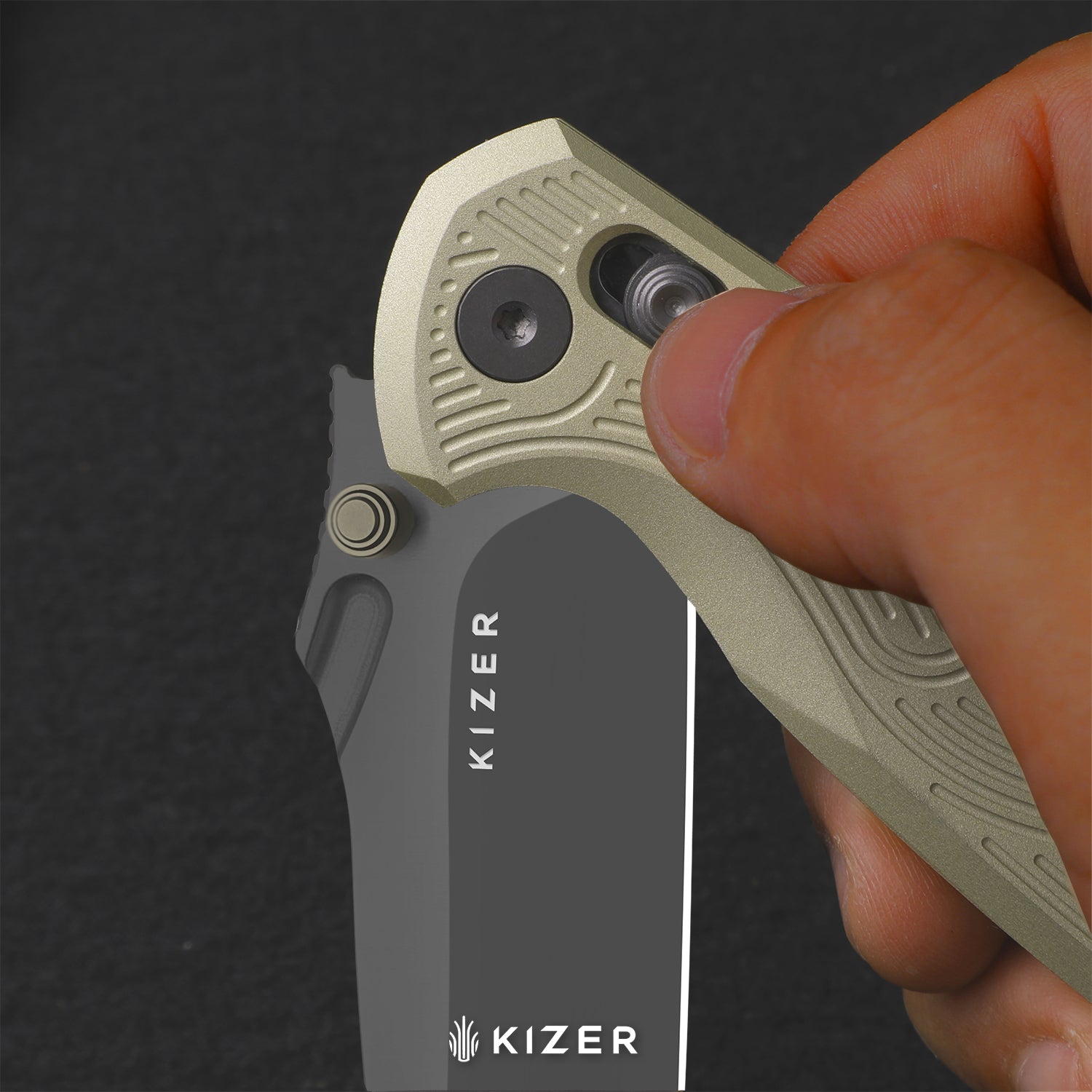 Khamsin | Kizer Clutch Lock™ | Nitro-V | Sandstorm Aluminum | Satin Finish | KizerV™ 3791A3