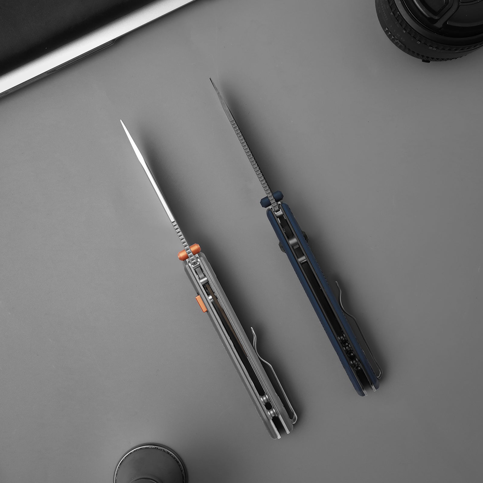 Begleiter 2.9 | Kizer Button Liner Lock™ | Vortex Pattern Micarta | BD1N | Gray PVD | KizerV™ 3458.2BDA2