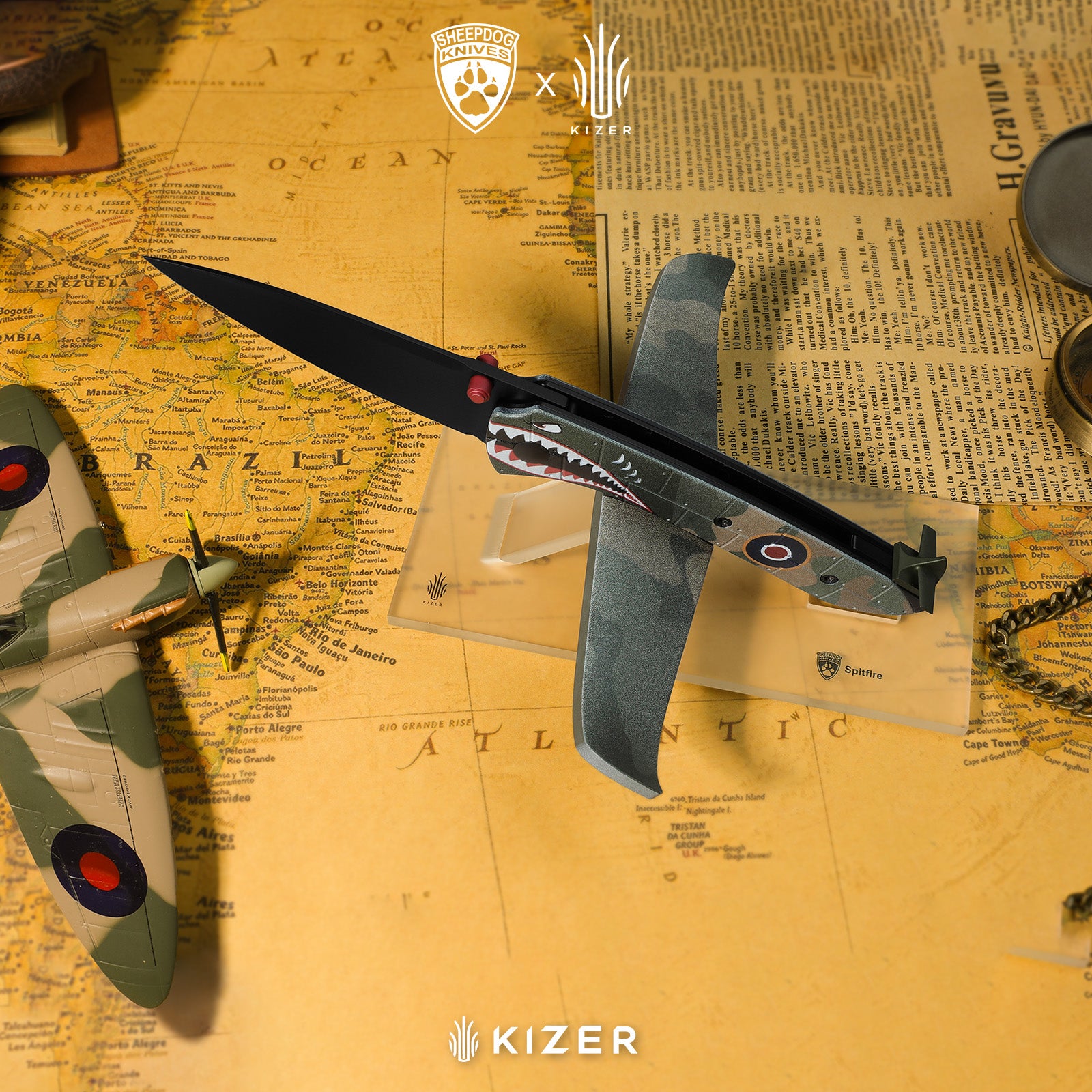 Spitfire Supermarine Edition | Matte PVD | S35VN | Drop Point Blade | G10 | KizerB™ 3690A3 | Limited