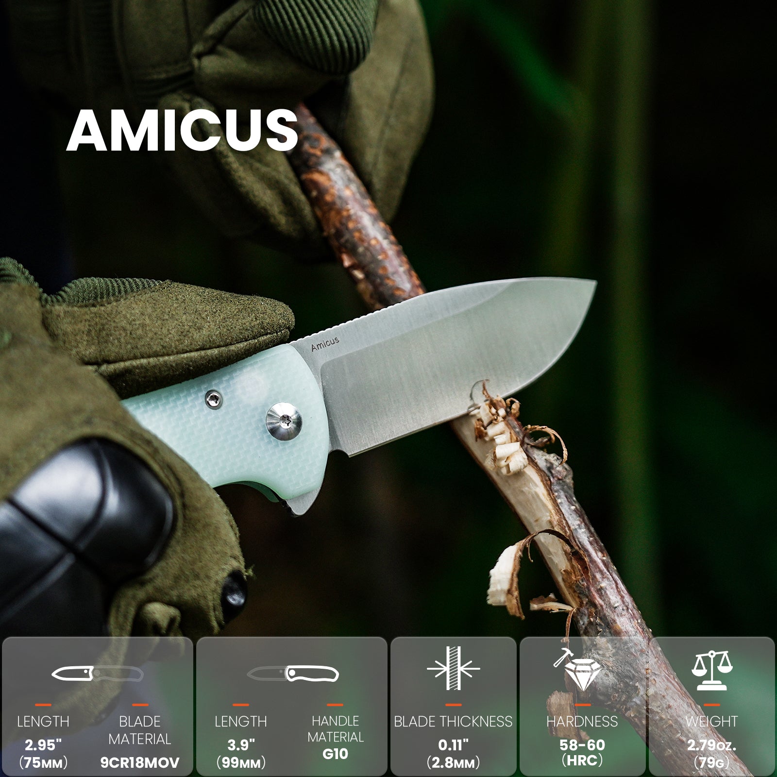 Amicus | 9Cr18MoV | G10 | KizerV™ L3002A2