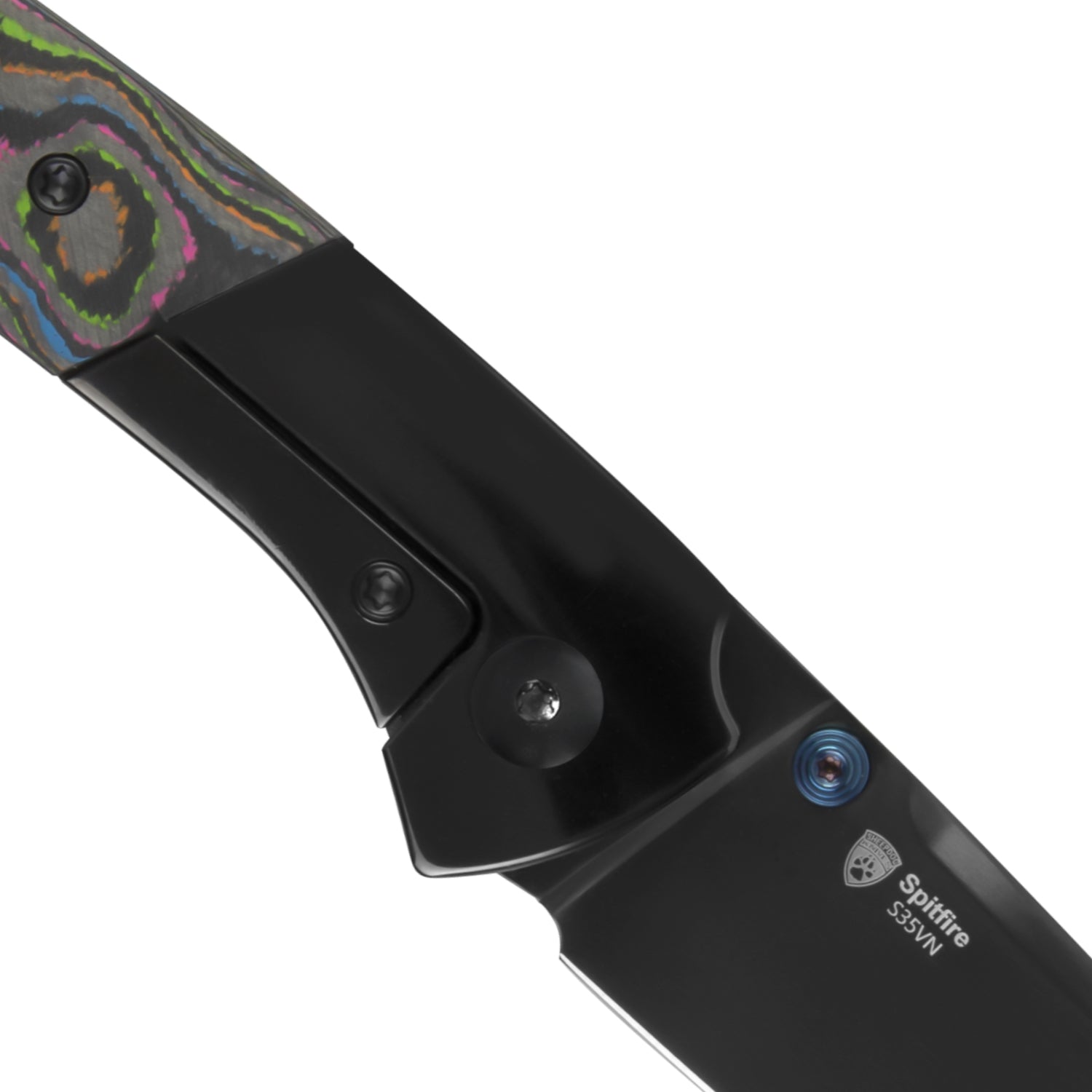 Spitfire | S35VN | Polished DLC | Titanium & Camo Carbon 80's | KizerB™ 3690A2