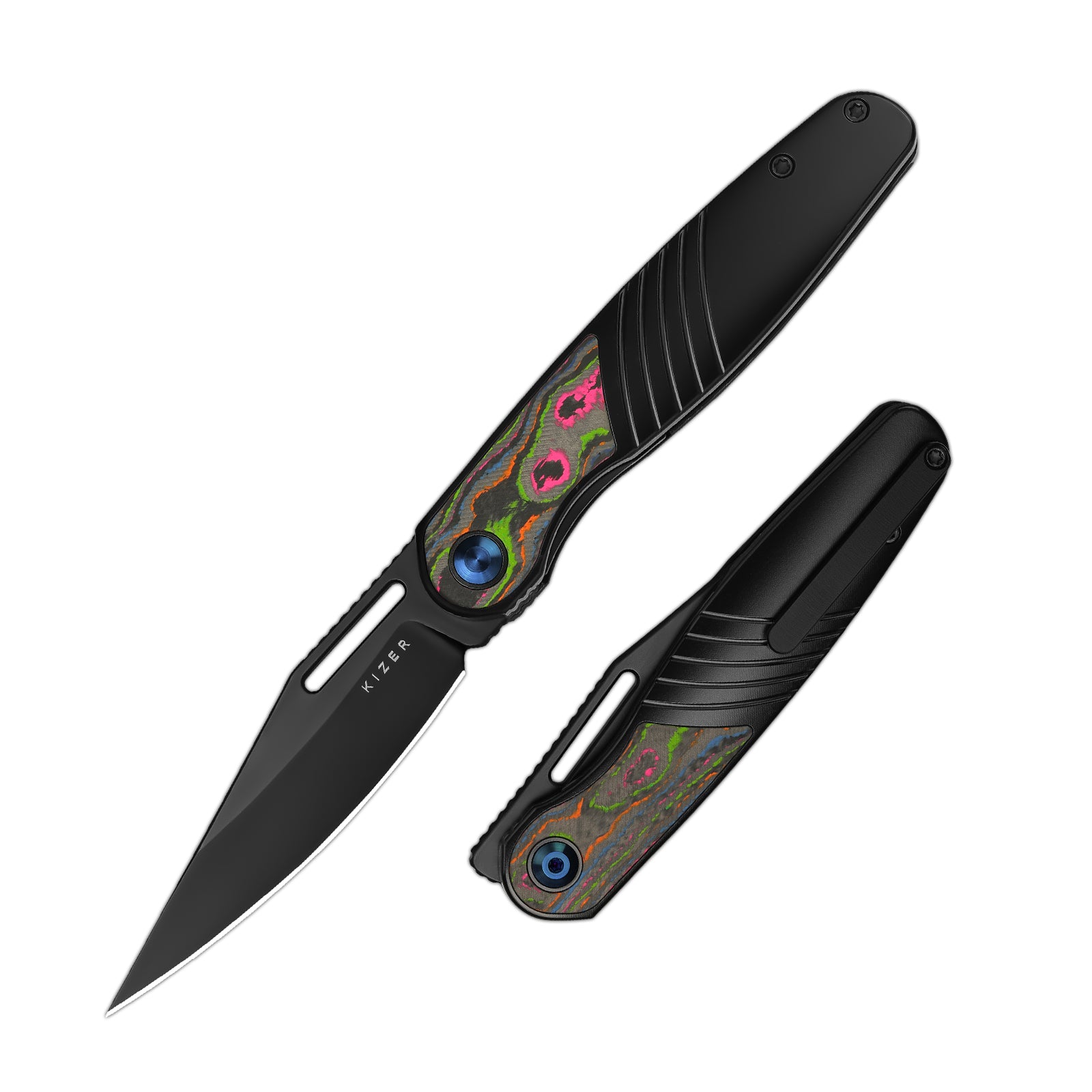 Raze | S45VN | Titanium & Camo Carbon | KizerB™ 3720A1
