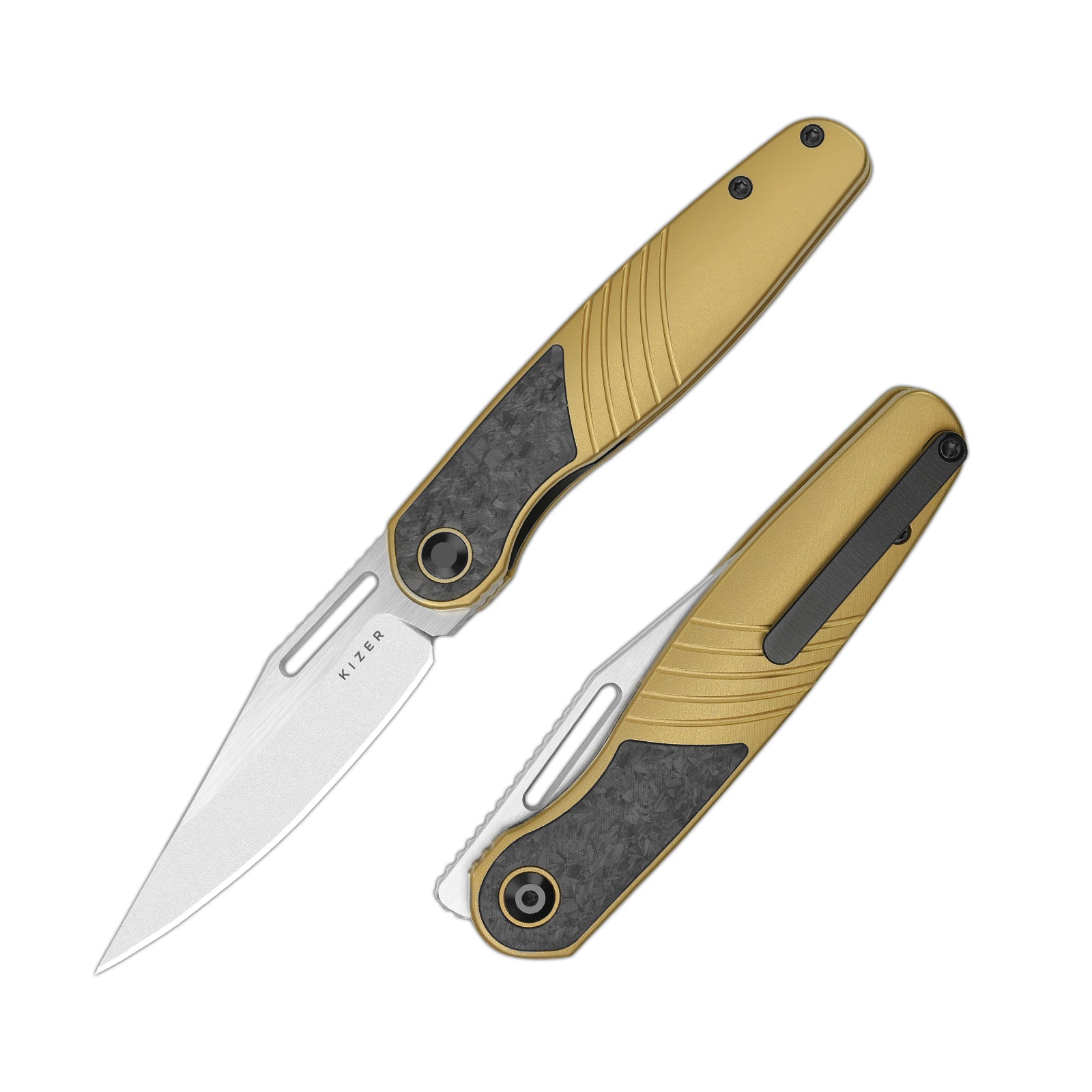 Raze | S45VN | Titanium & Carbon Fiber | KizerB™ 3720A3