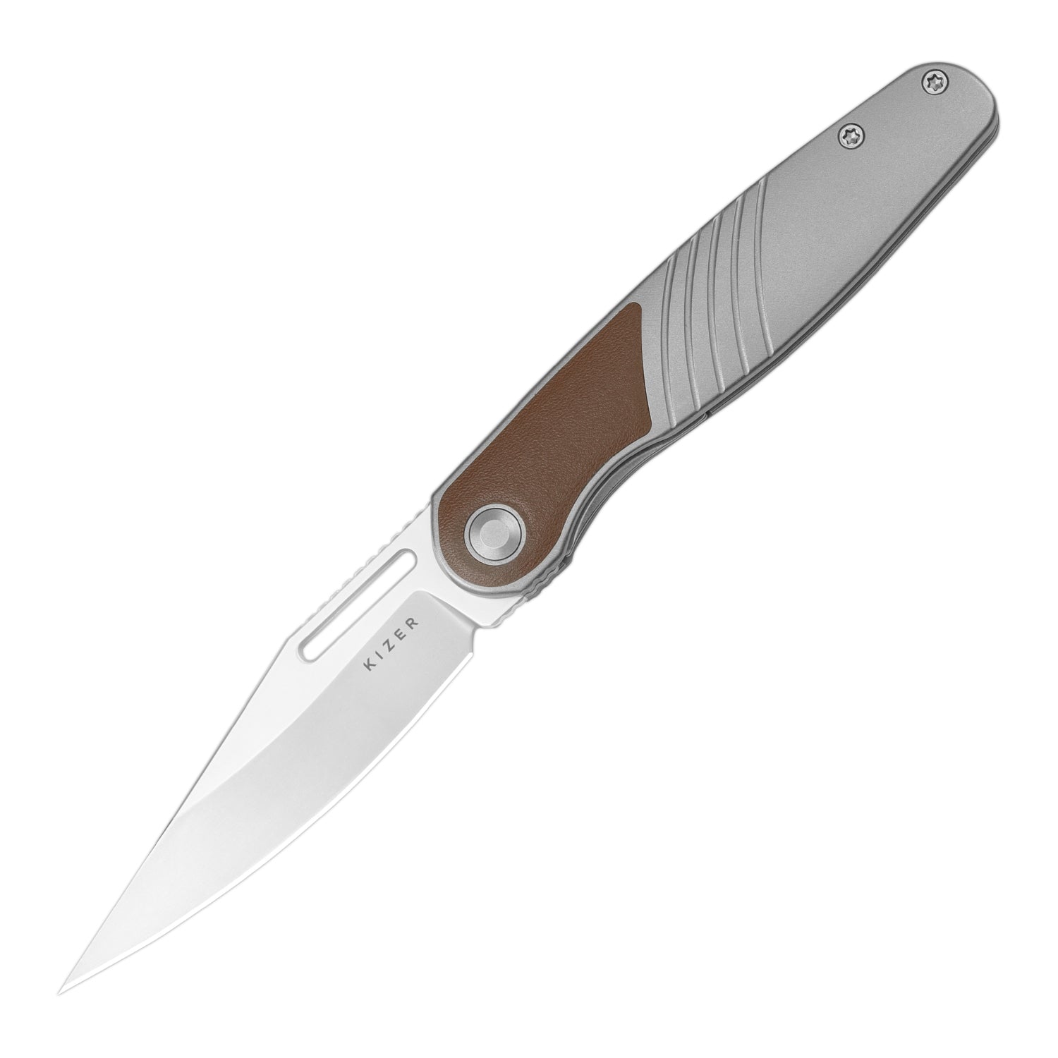 Raze | S45VN | Titanium & Leather | KizerB™ 3720A2