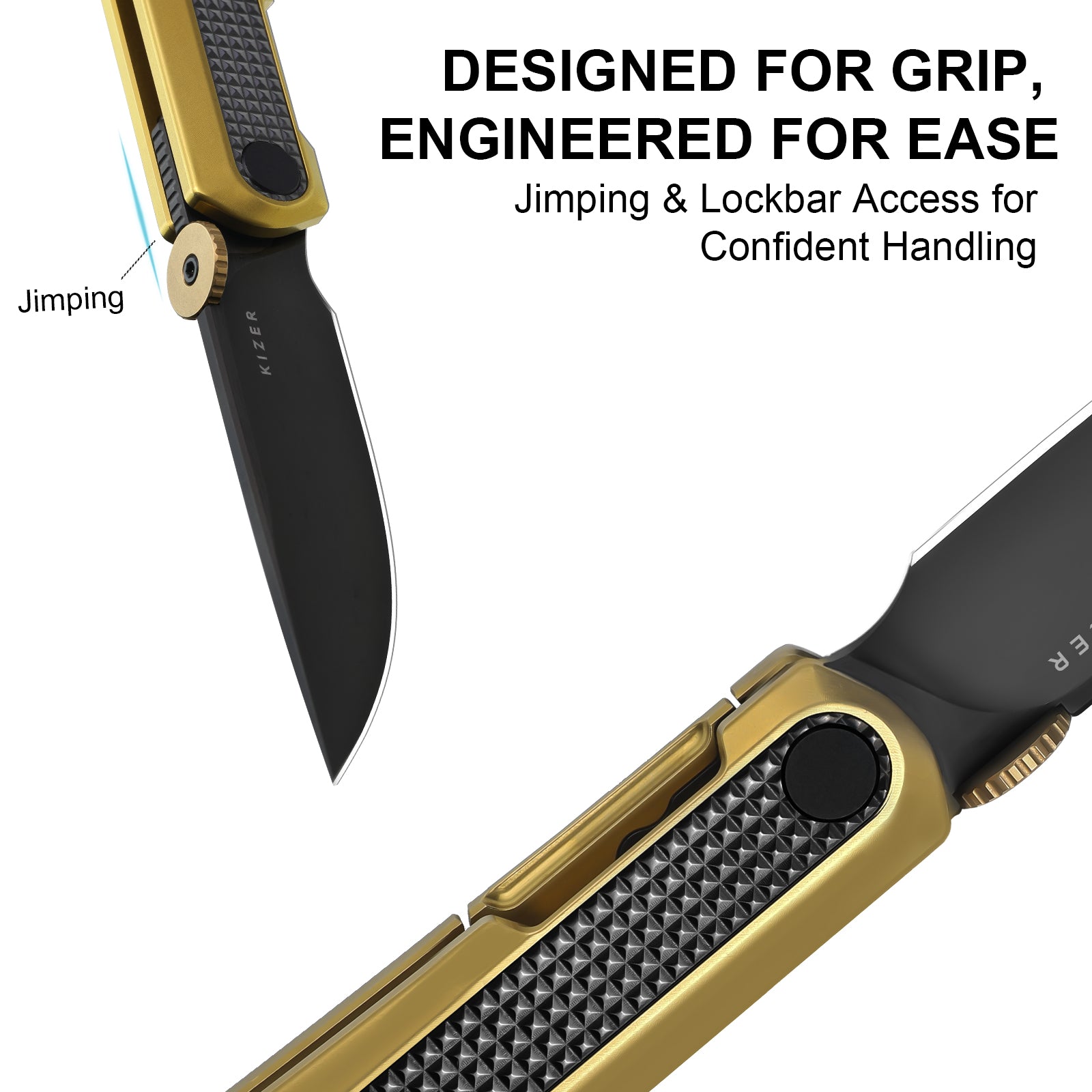 Quoll | S45VN | Titanium & Zirconium | Brushed | Matte DLC.Ultra | KizerB™ 3733A4