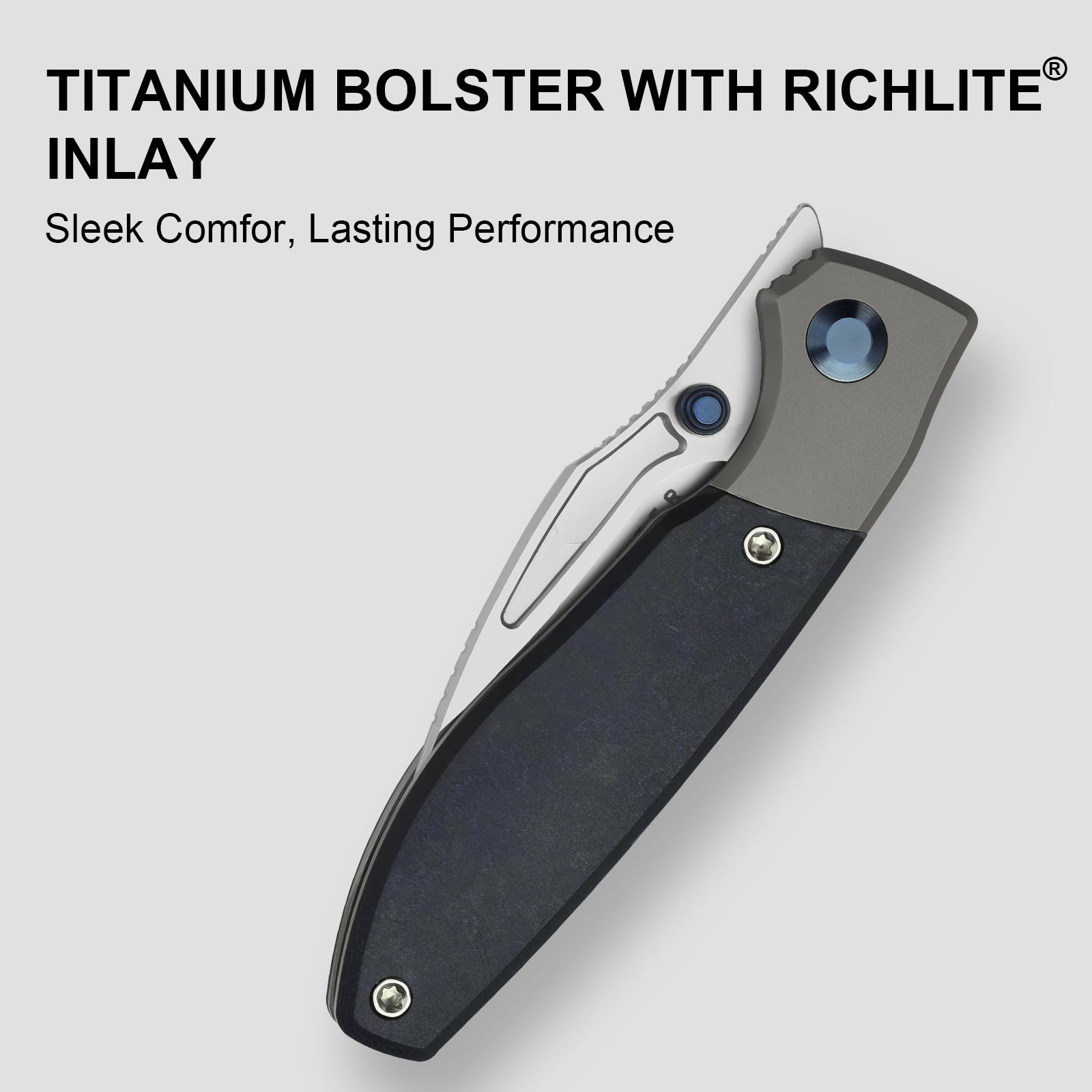 Shrike | S45VN | Titanium & Richlite | Front Flipper | KizerB™ 3746A3