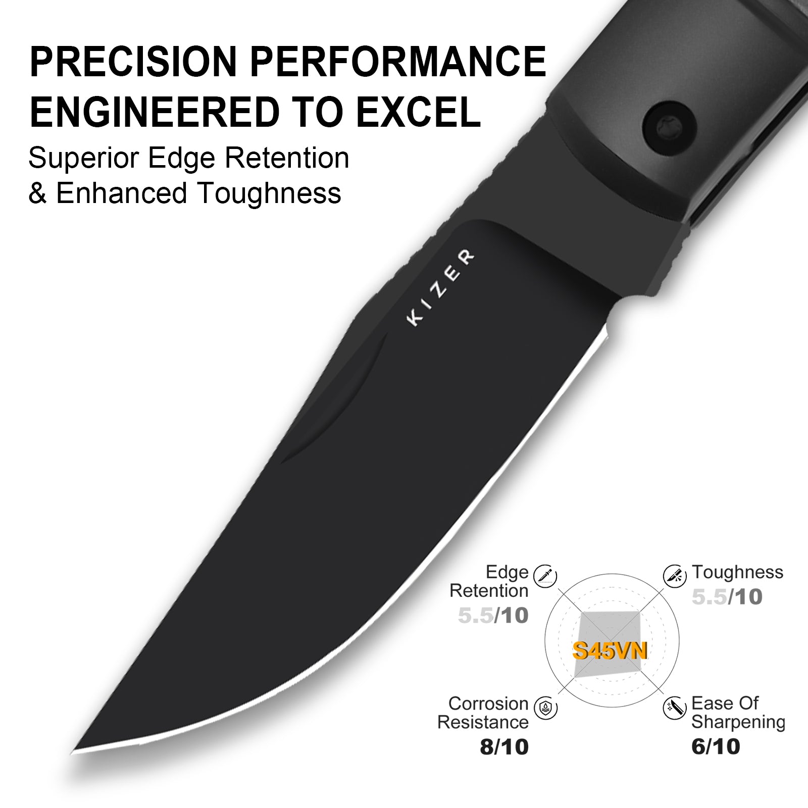 Trestle | S45VN | Titanium & Carbon Fiber | KizerB™ 3761A1