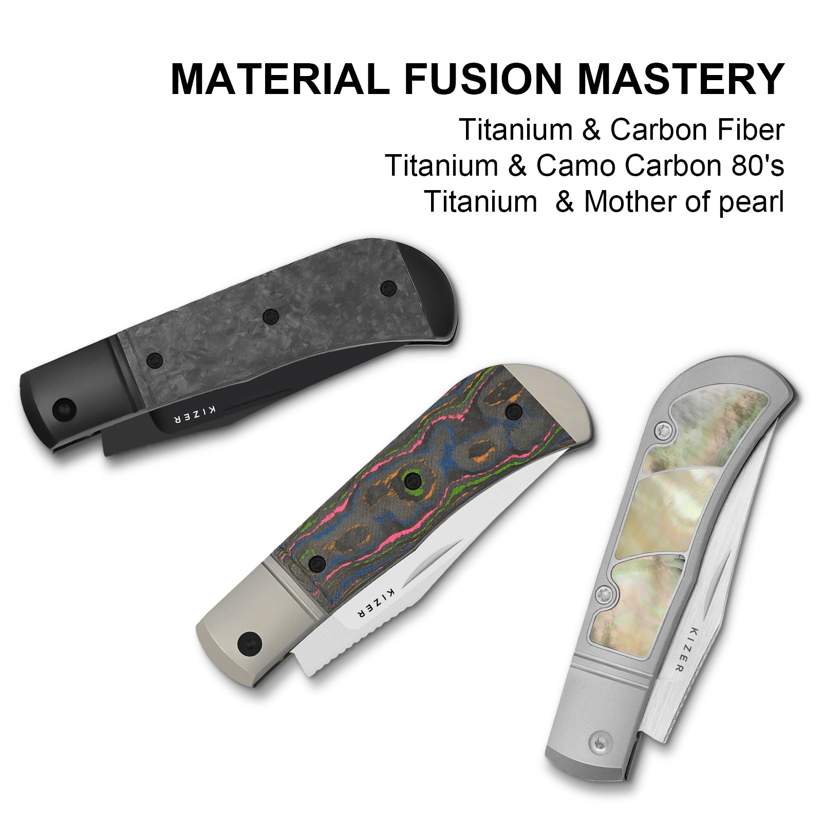 Trestle | M390 | Titanium & Camo 80s | KizerB™ 3761A2