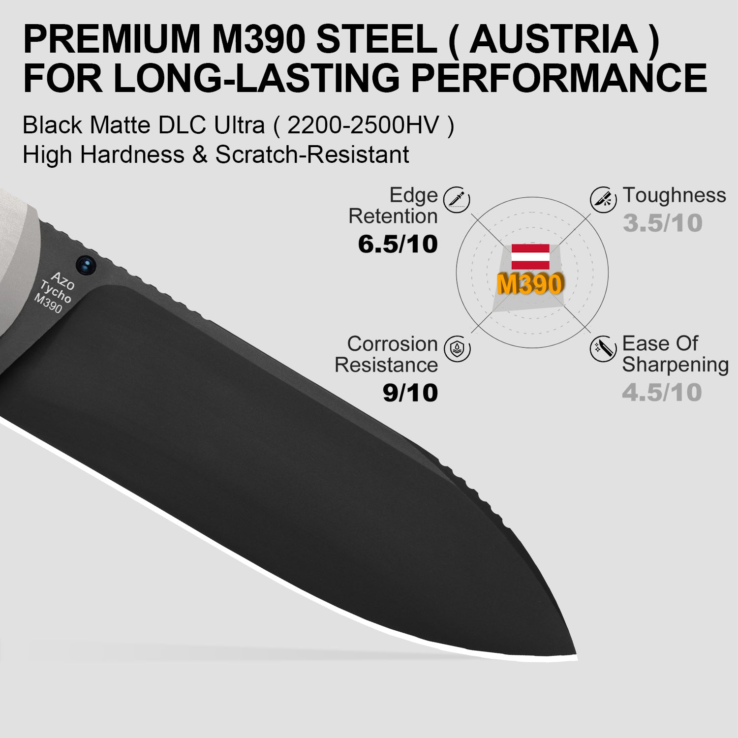 Tycho | M390 | Titanium & Fat Carbon | KizerB™ 4761A2