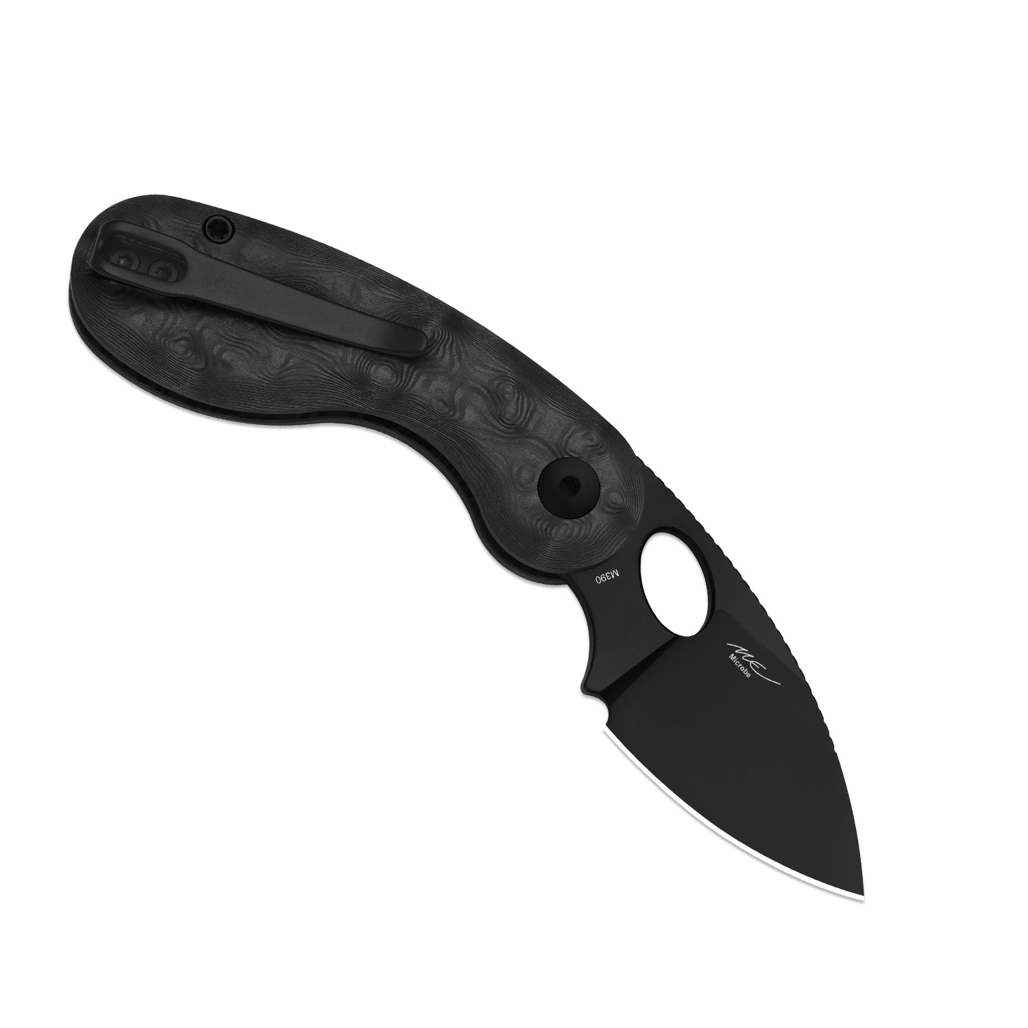 Microbe™ | 5Th Pocket Knife | Kizer Button Liner Lock™ | Fat Carbon Black Dune Handle | KizerB™ 2742A3