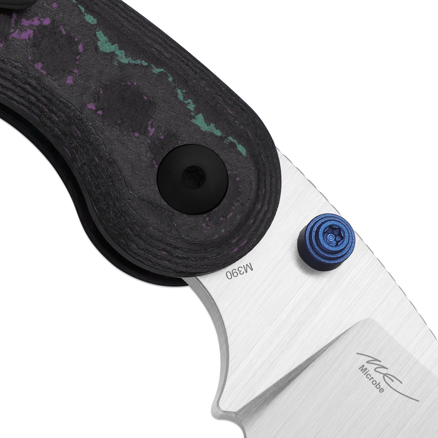 Microbe™ | 5Th Pocket Knife | Kizer Button Liner Lock™ | Camo Carbon Jazzy Handle | KizerB™ 2742A4