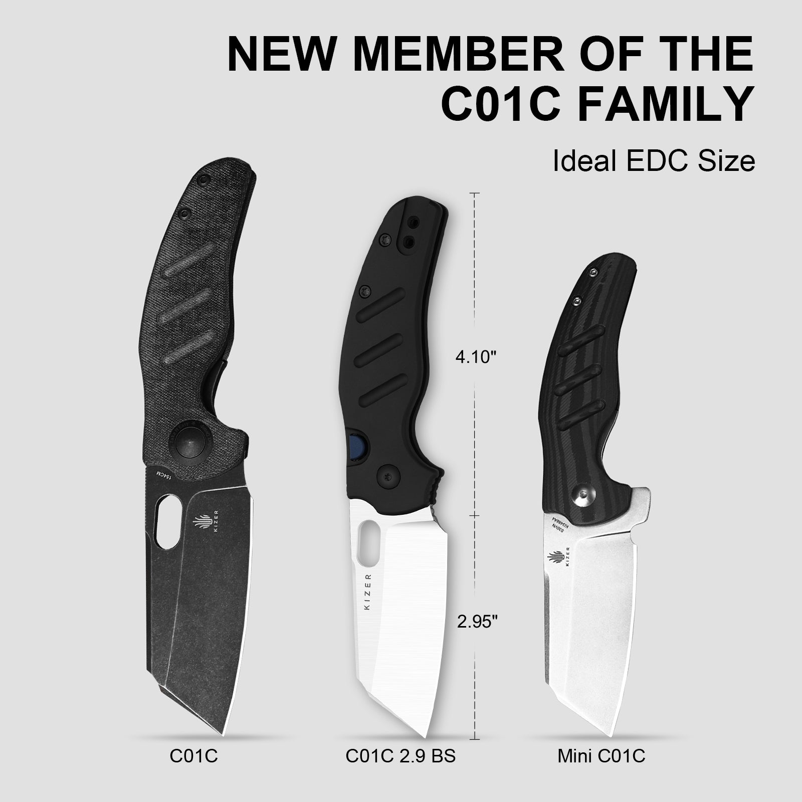 Sheepdog® Knives C01C | Kizer Button Liner Lock™ | ELMAX | Aluminum | KizerB™ 3488.29BSA1