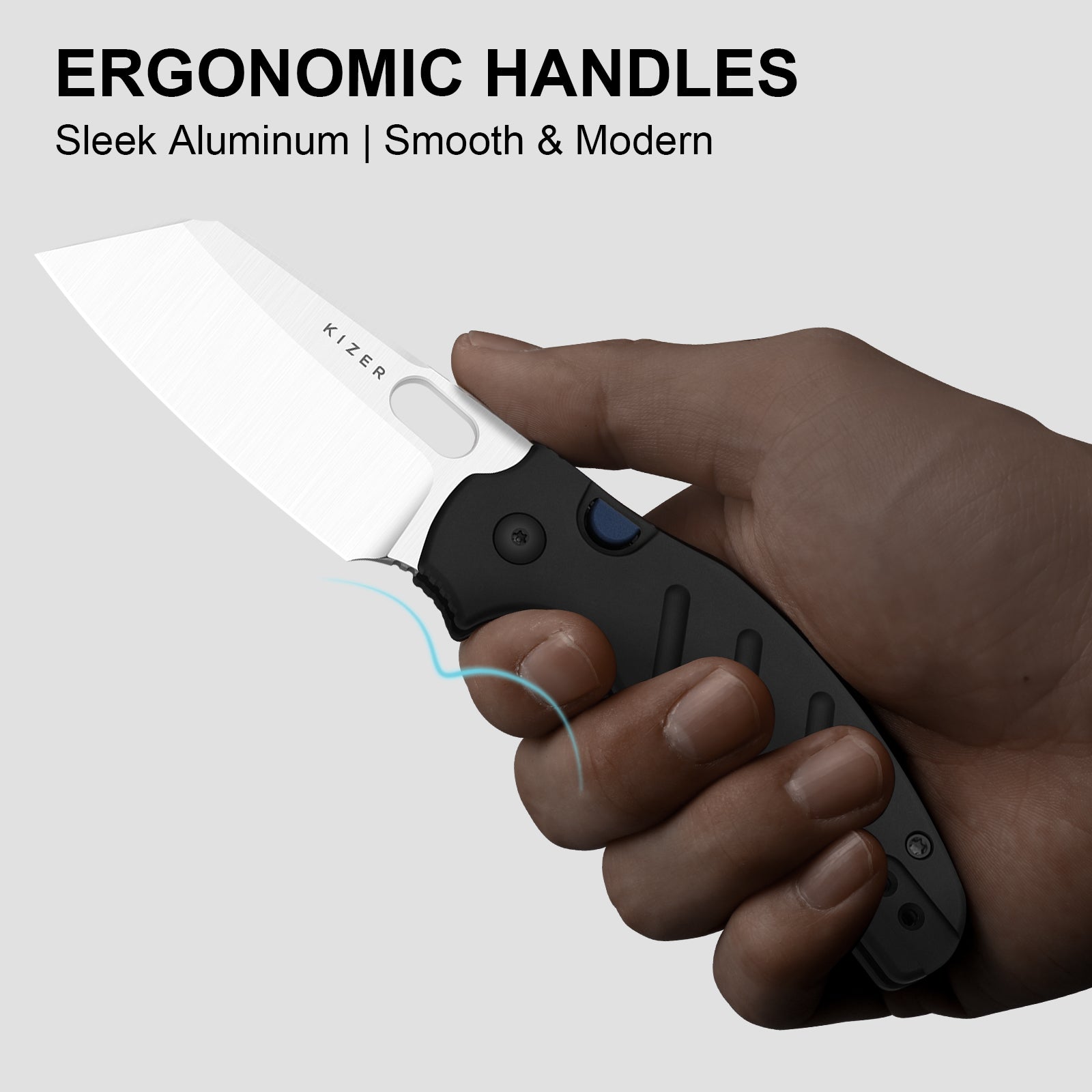 Sheepdog® Knives C01C | Kizer Button Liner Lock™ | ELMAX | Aluminum | KizerB™ 3488.29BSA1