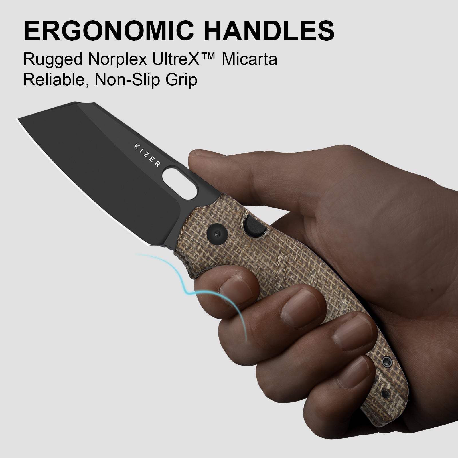 Sheepdog® Knives C01C | Kizer Button Liner Lock™ | DLC Ultra | ELMAX | Norplex UltreX™ Micarta | KizerB™ 3488.29BSA2