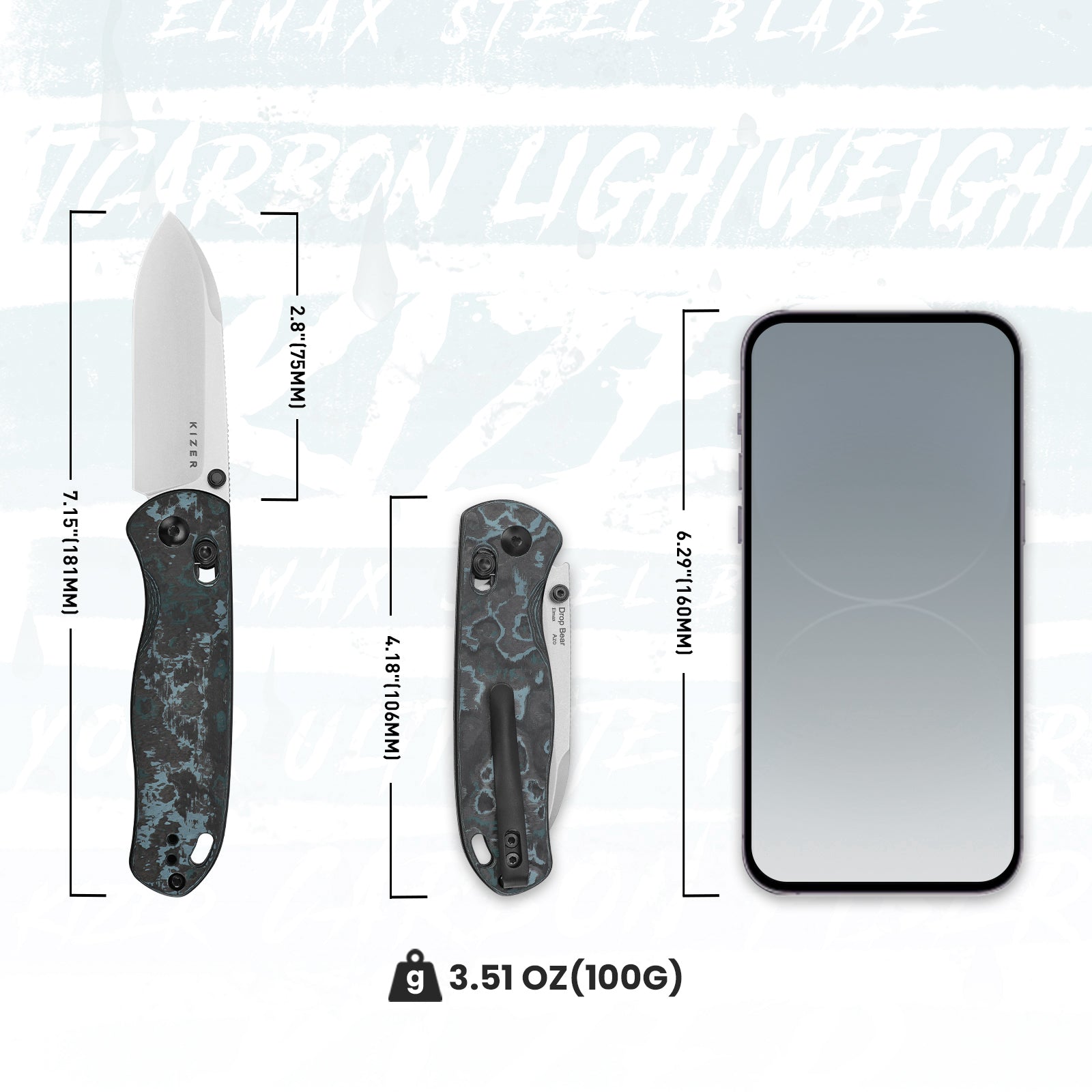 Drop Bear® | Kizer Clutch Lock™ | Elmax | Fatcarbon | KizerB™ 3619A2
