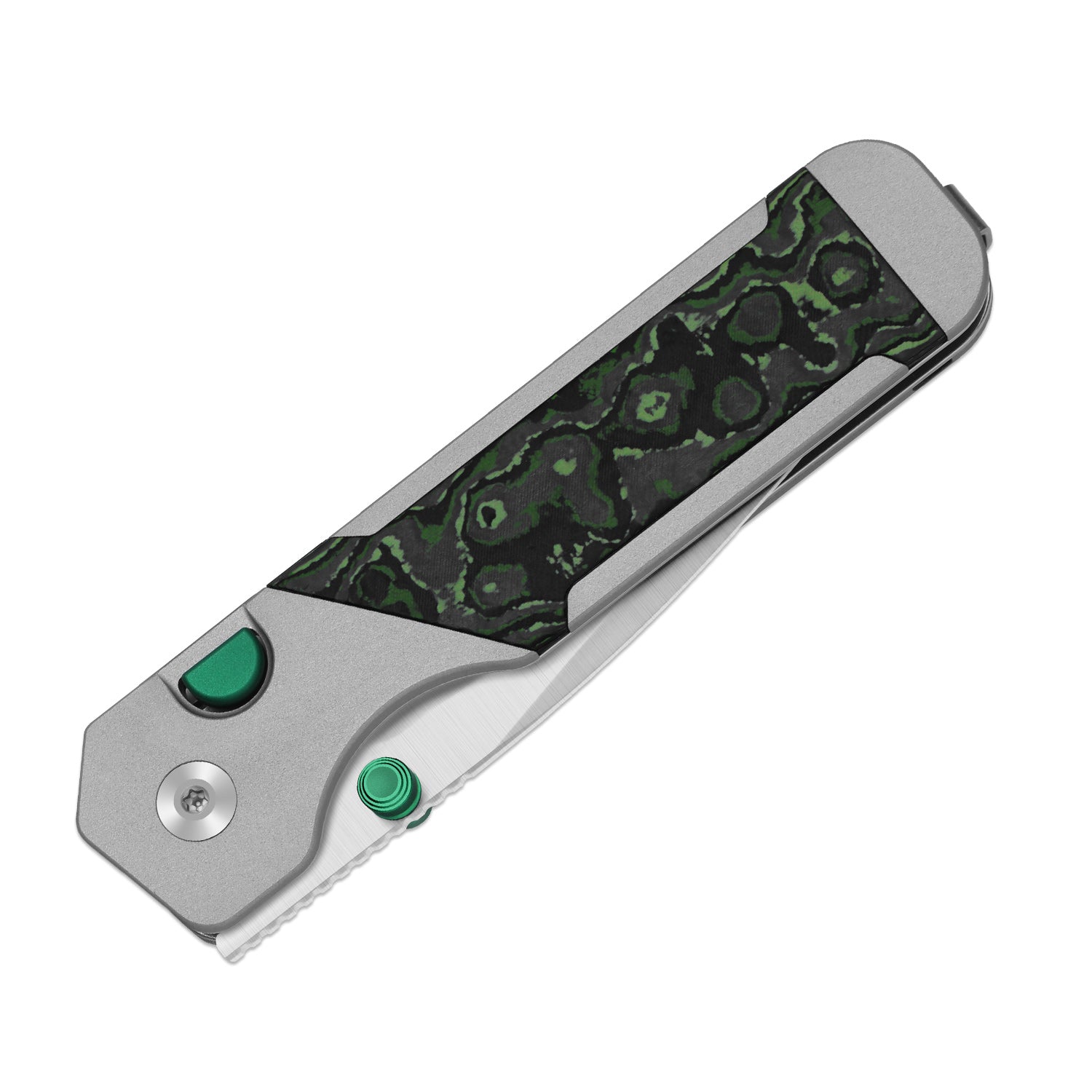 Militaw 315 KwikSwap™ | Kizer Button Liner Lock™ | M390 + Satin | Aluminum & FatCarbon Jungle Wear | KizerB™ 3634.31BDA2