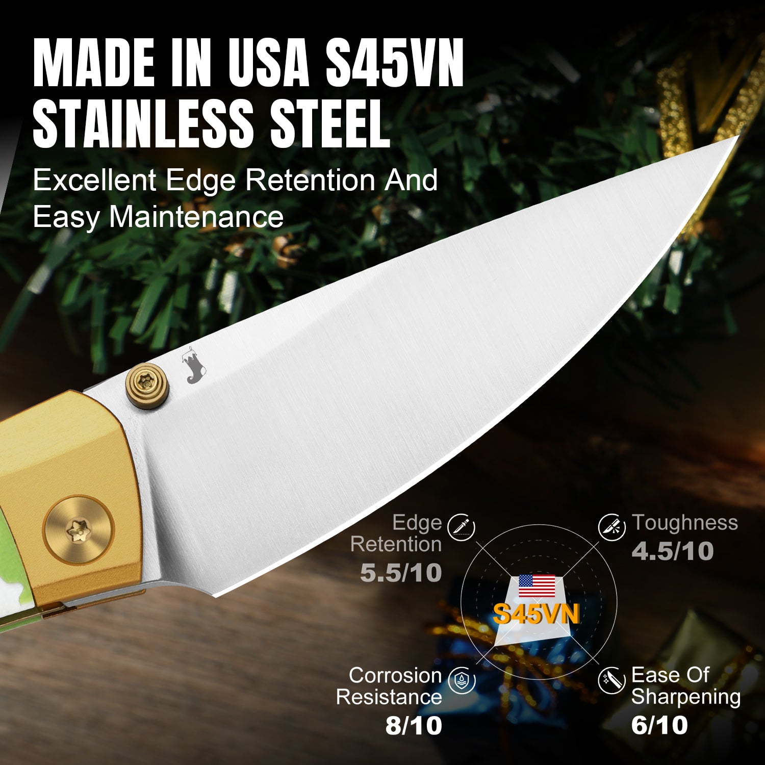 Christmas | Mini MoMo | S45VN | Aluminum & G10 | KizerB™ 3663MC1 | Limited