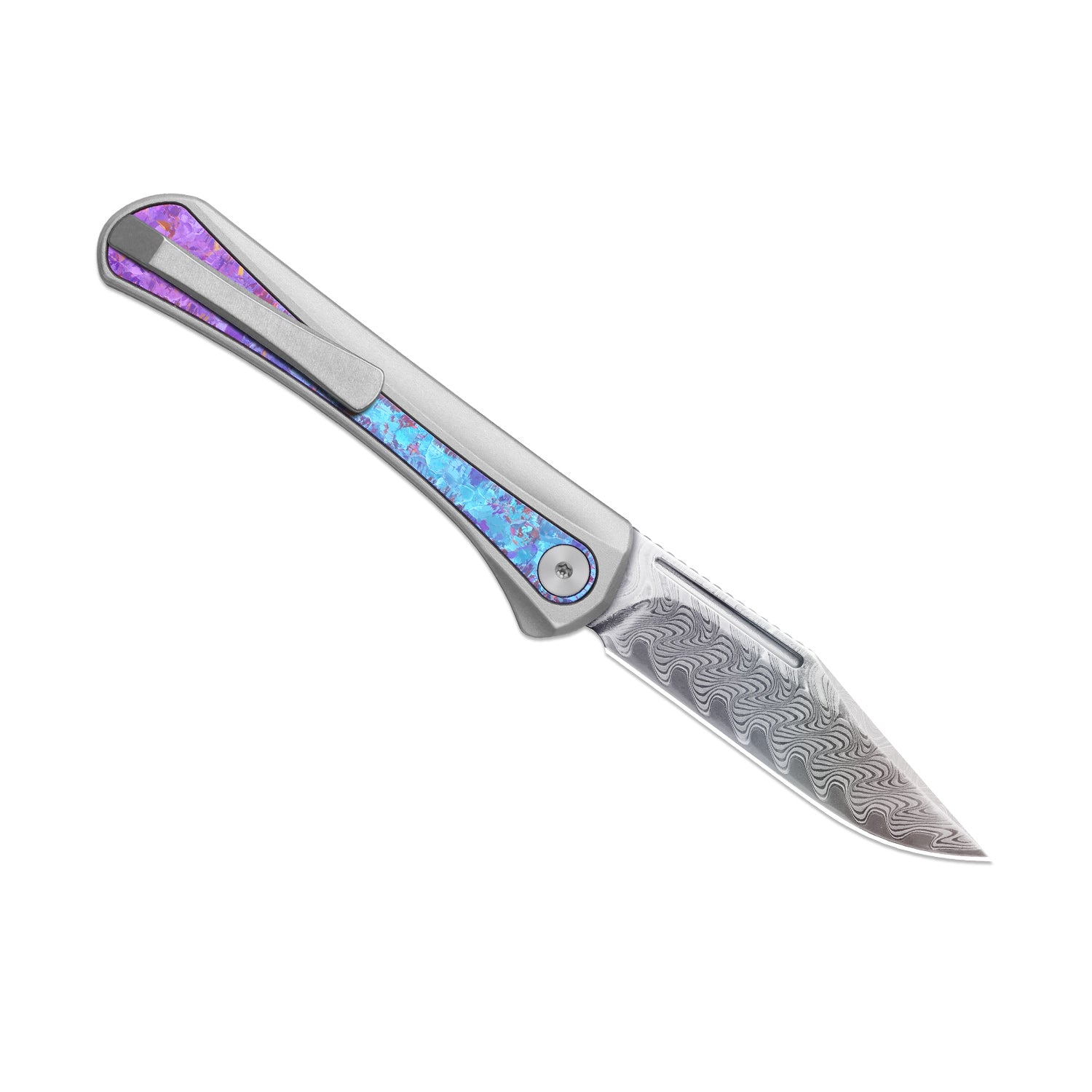 Melody | Rainbow Damascus | Aluminum & Crystallized Titanium | KizerB™ 3732A1