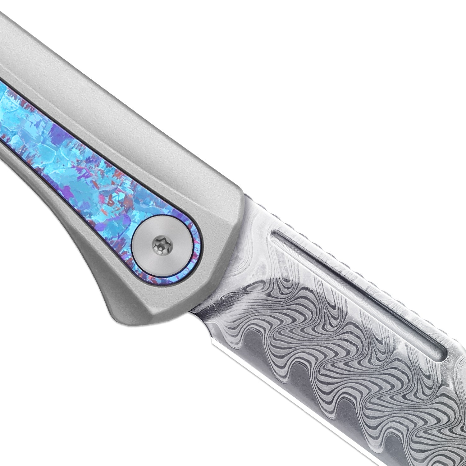 Melody | Rainbow Damascus | Aluminum & Crystallized Titanium | KizerB™ 3732A1