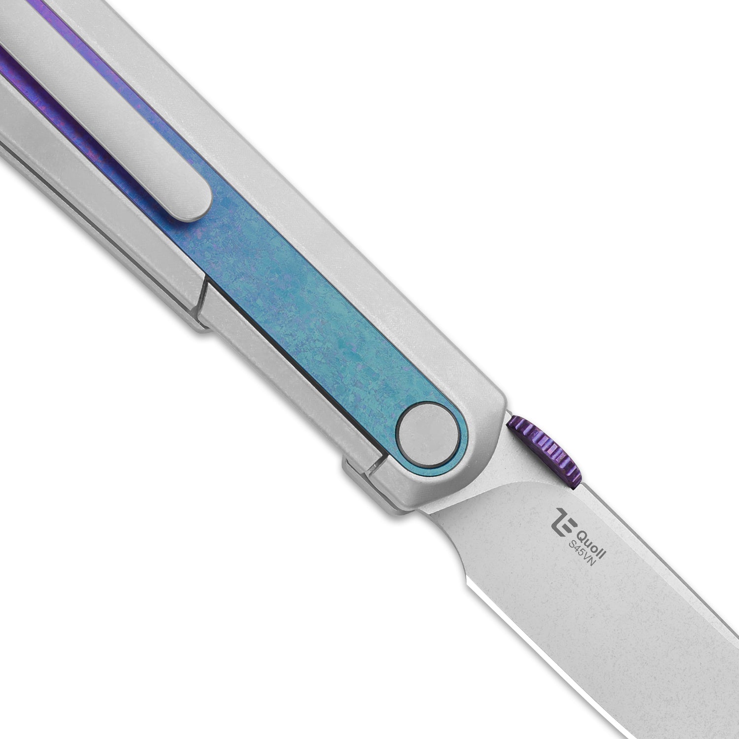 Quoll | S45VN | Titanium & Crystallized Titanium | Stonewashed | KizerB™ 3733A2
