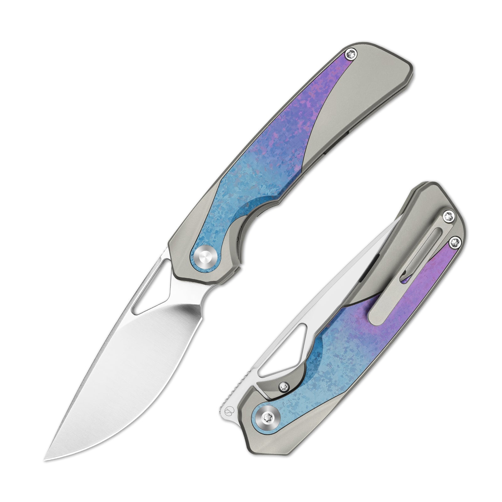 Topsail | S45VN | Titanium & Crystallized Titanium | Front Flipper | KizerB™ 3735A1