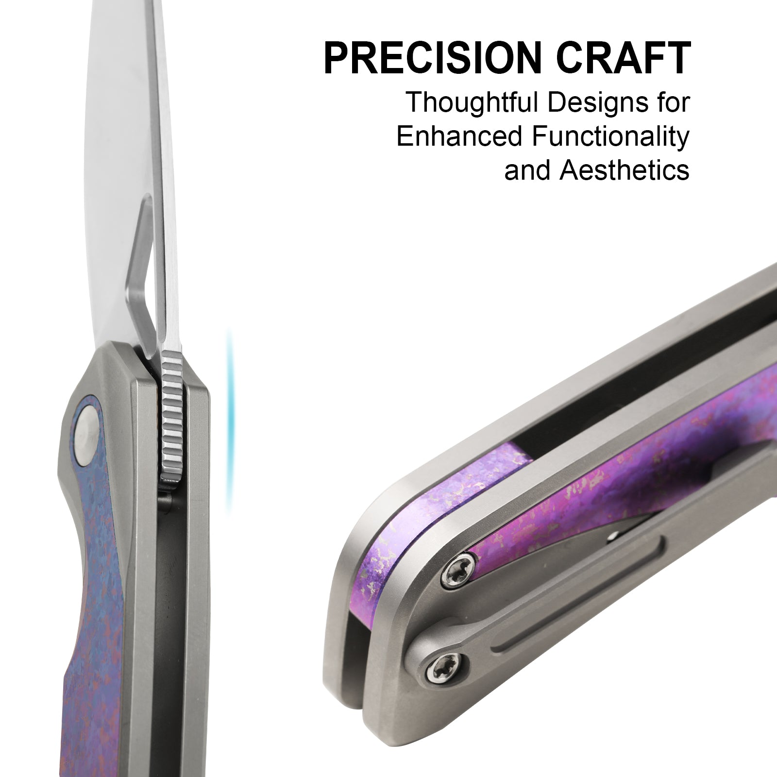 Topsail | S45VN | Titanium & Crystallized Titanium | Front Flipper | KizerB™ 3735A1
