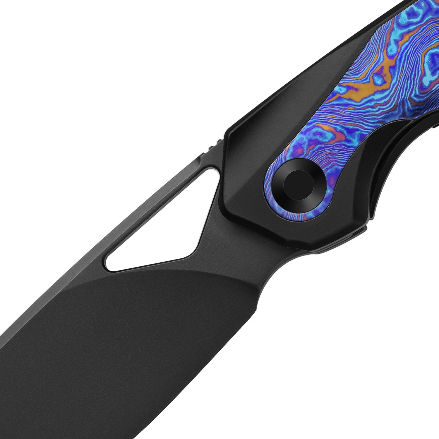 Topsail | S45VN | Titanium & Timascus | Matte DLC Ultra | Front Flipper | KizerB™ 3735A2