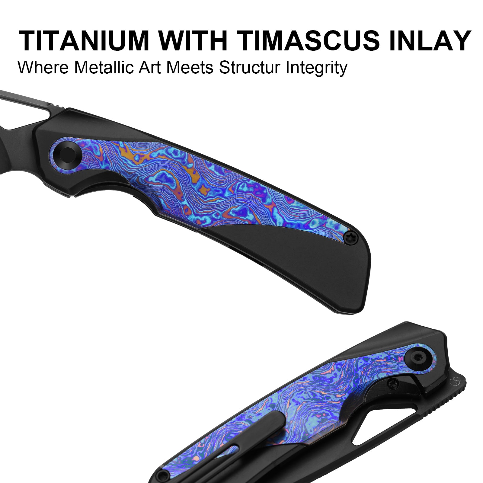 Topsail | S45VN | Titanium & Timascus | Matte DLC Ultra | Front Flipper | KizerB™ 3735A2