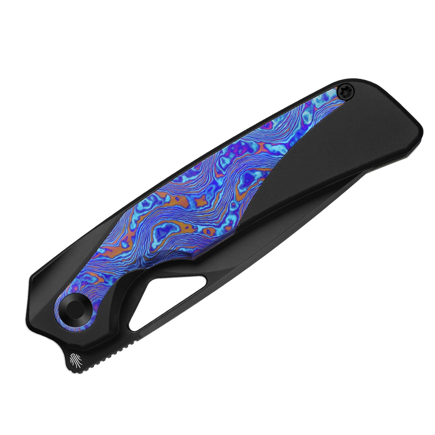 Topsail | S45VN | Titanium & Timascus | Matte DLC Ultra | Front Flipper | KizerB™ 3735A2