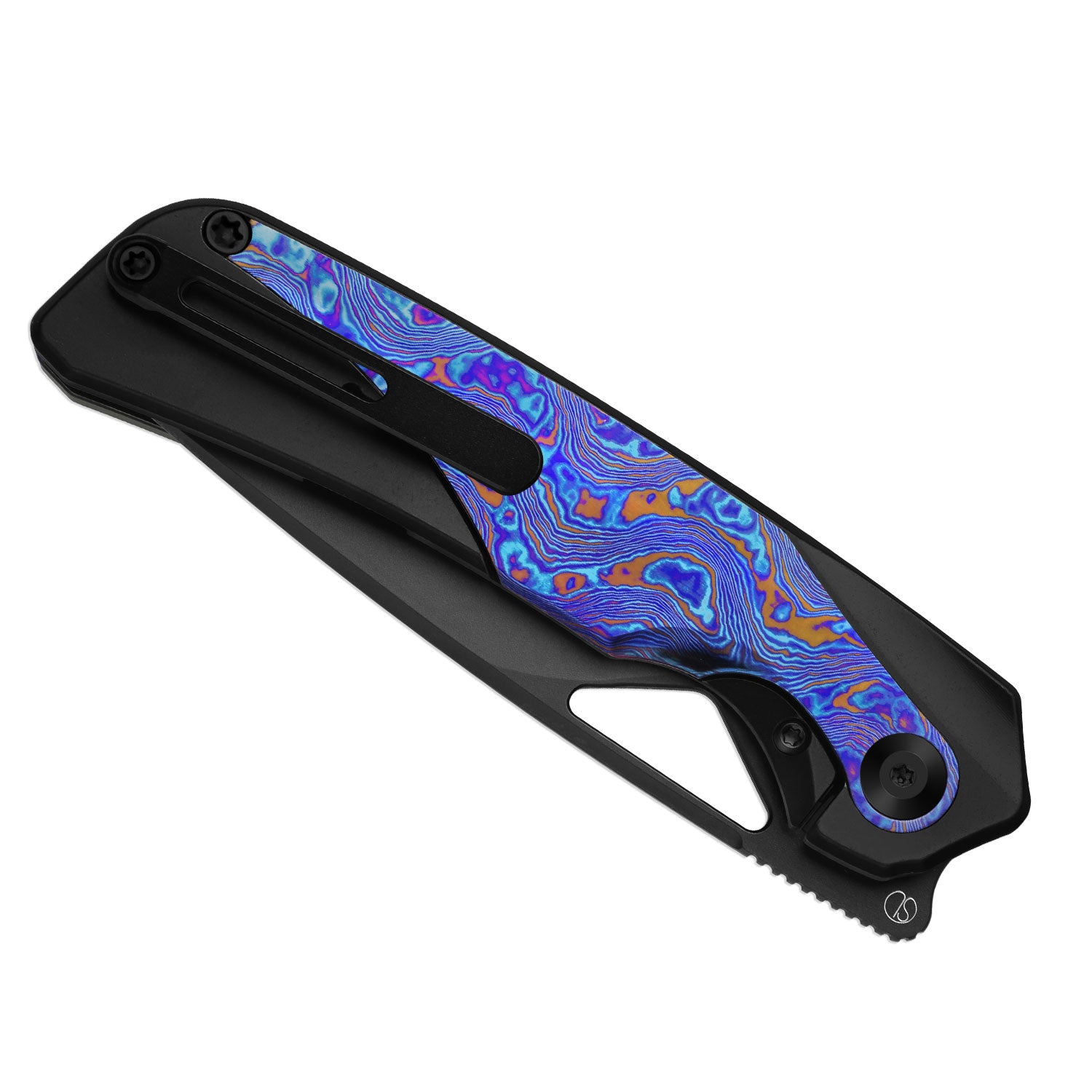 Topsail | S45VN | Titanium & Timascus | Matte DLC Ultra | Front Flipper | KizerB™ 3735A2