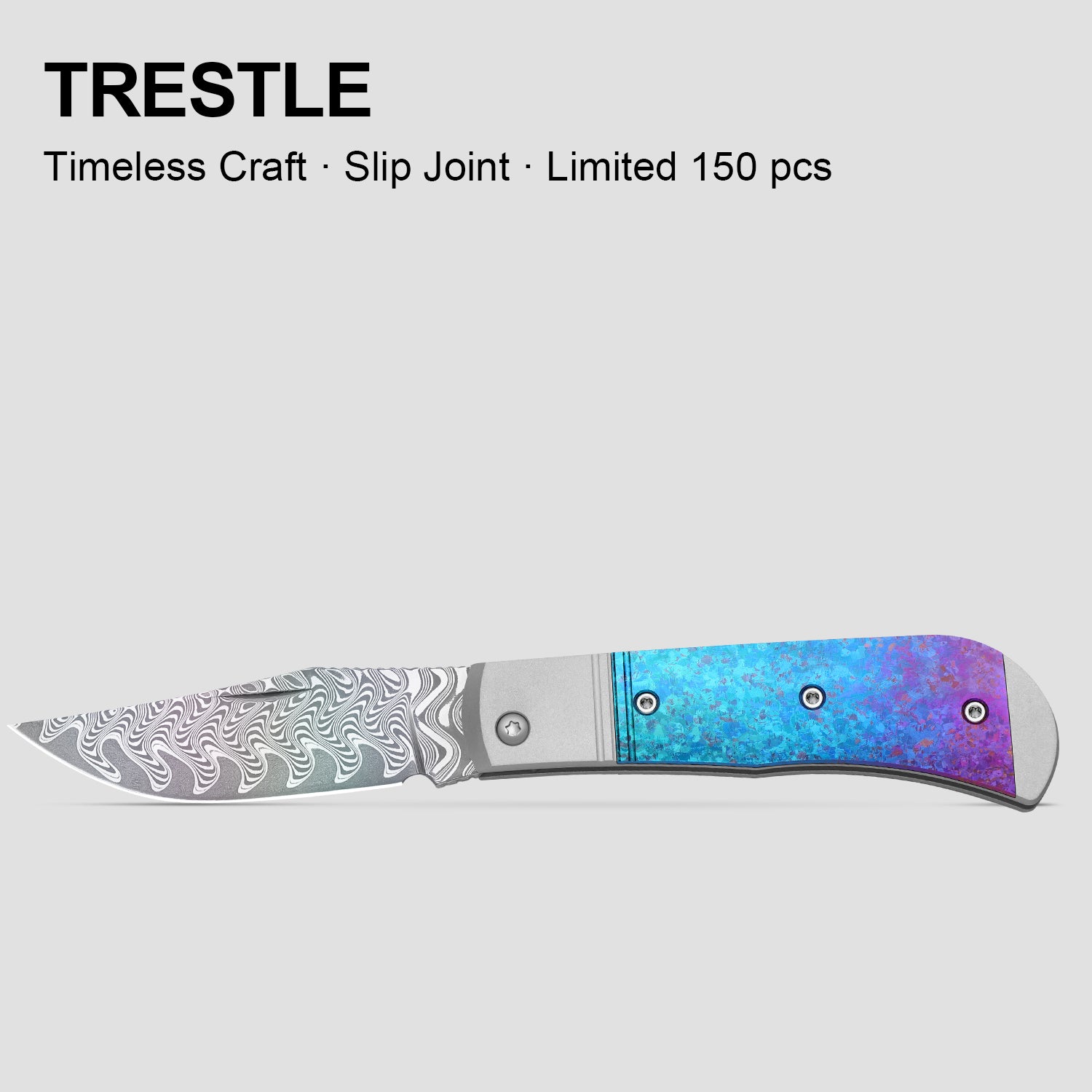 Trestle | Damascus | Aluminum & Crystallized Titanium | KizerB™ 3761A4 | Limited