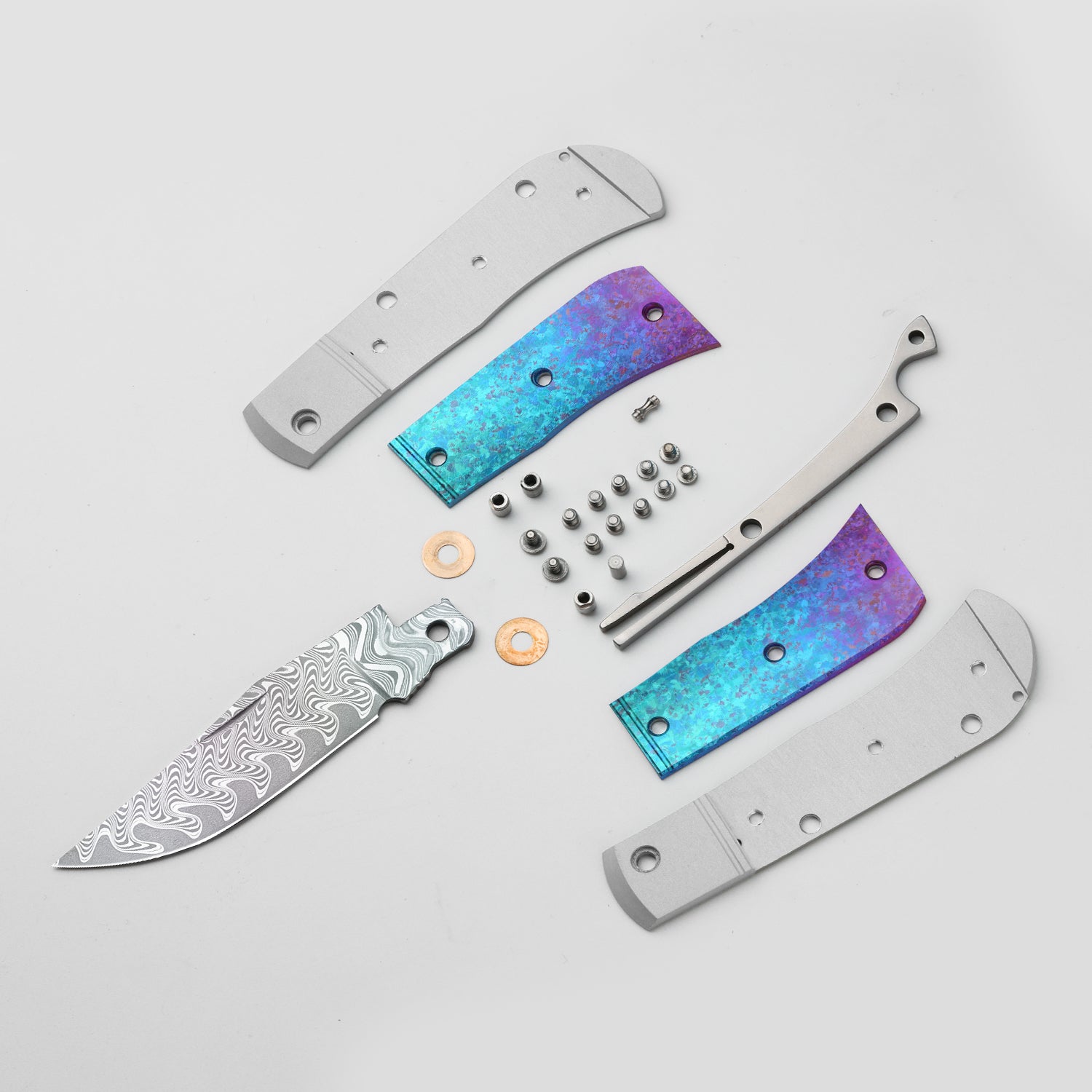Trestle | Damascus | Aluminum & Crystallized Titanium | KizerB™ 3761A4 | Limited
