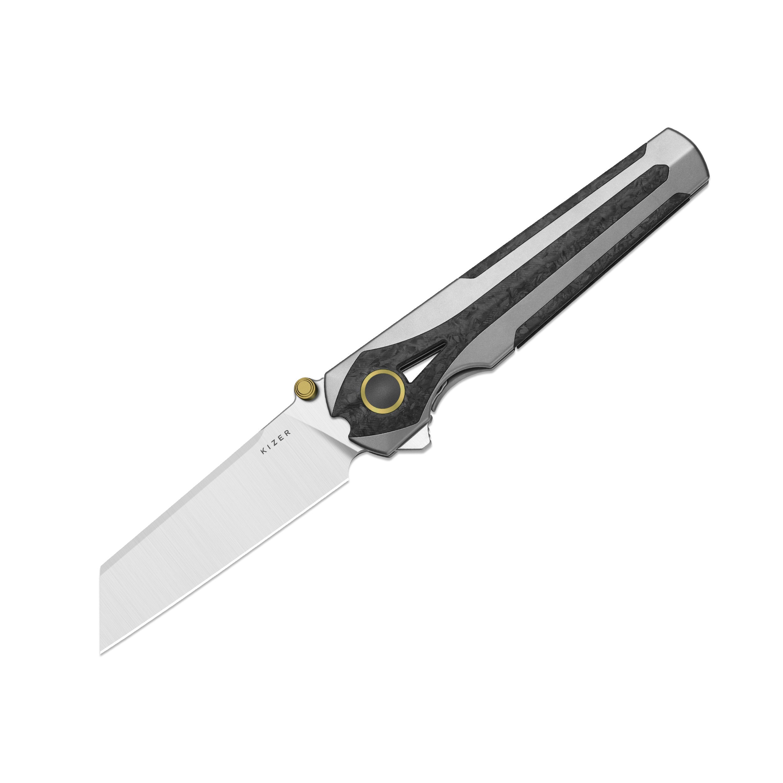 Staff | Frame Lock | S45VN | Titanium & Carbon Fiber | Satin Finish | KizerB™ 3795A2