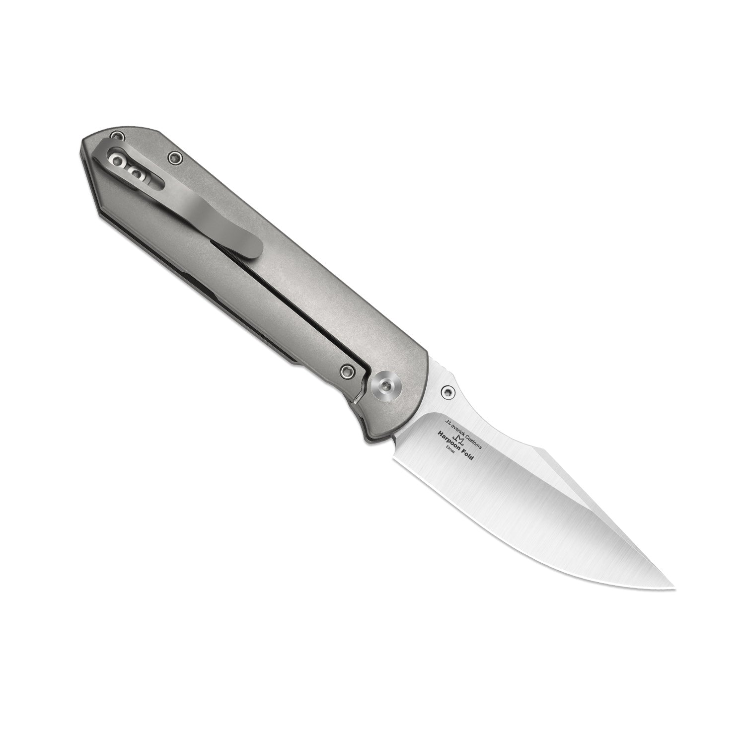 HARPOON FOLD | Elmax + Hollow Grind + Satin | Frame Lock | Titanium & Norplex UltreX™ Micarta | KizerB™ 4784A2