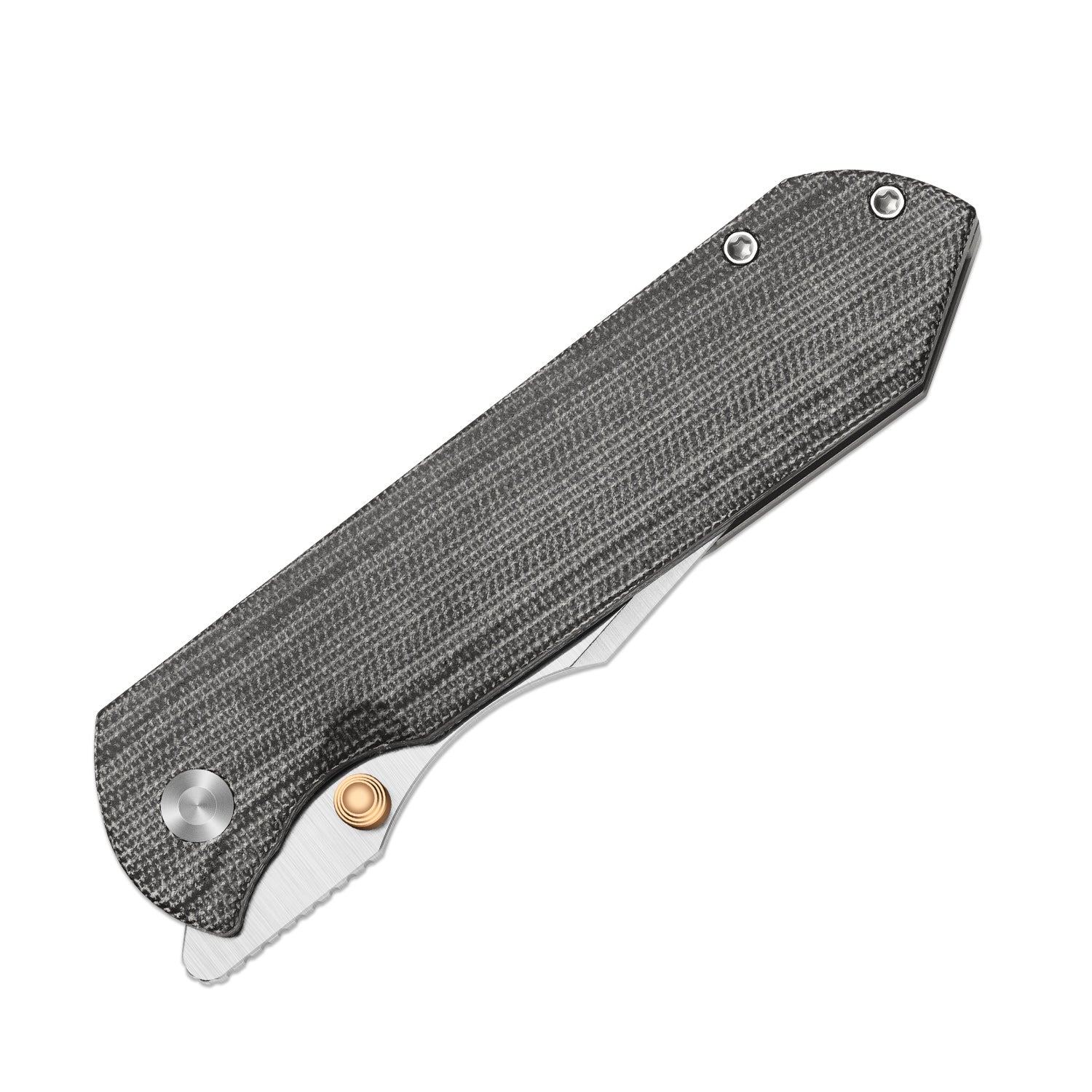 HARPOON FOLD | Elmax + Hollow Grind + Satin | Frame Lock | Titanium & Norplex UltreX™ Micarta | KizerB™ 4784A2