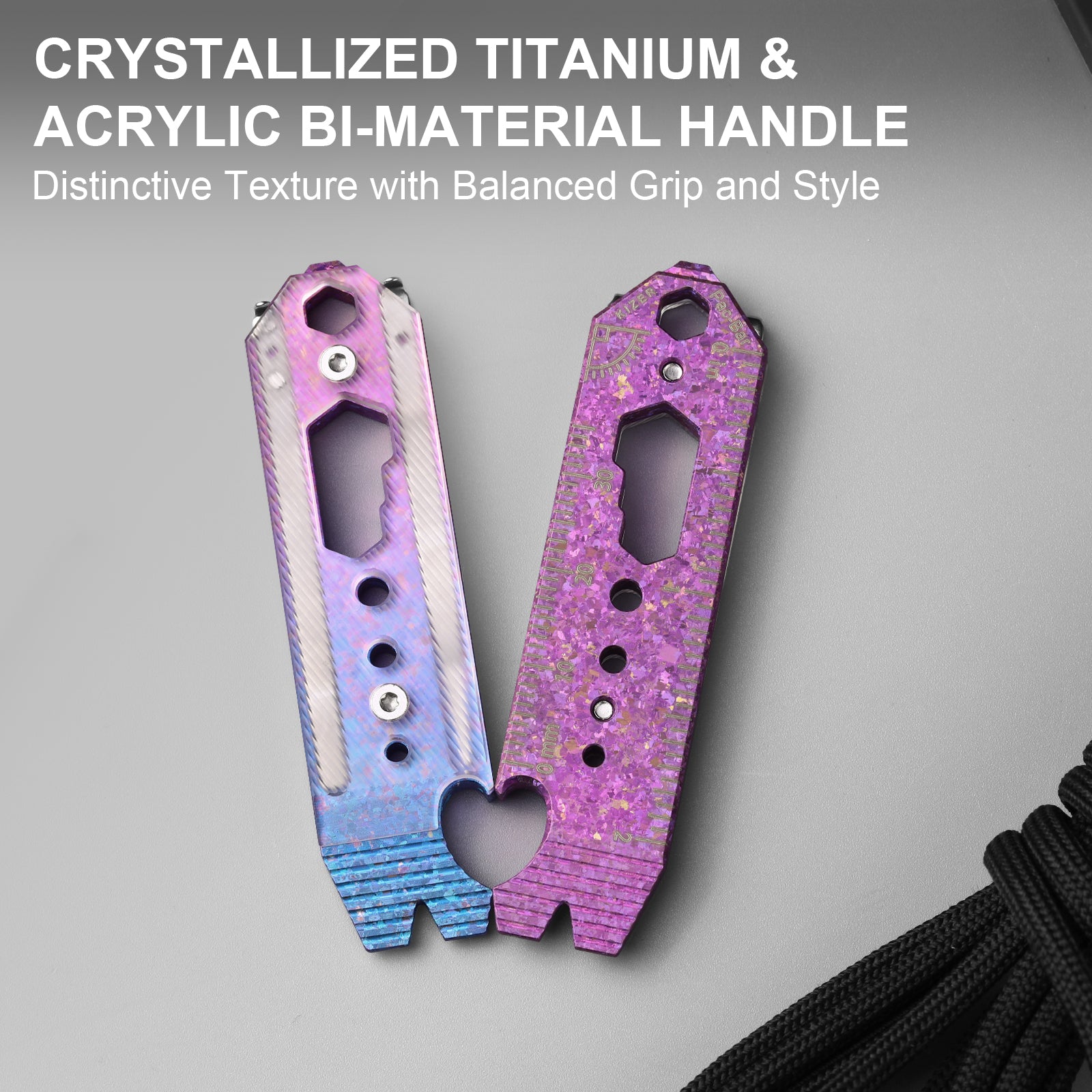 Kizer Crystallized Titanium & Acrylic EDC Multi-Functional Tools Yellow Pac-Bar