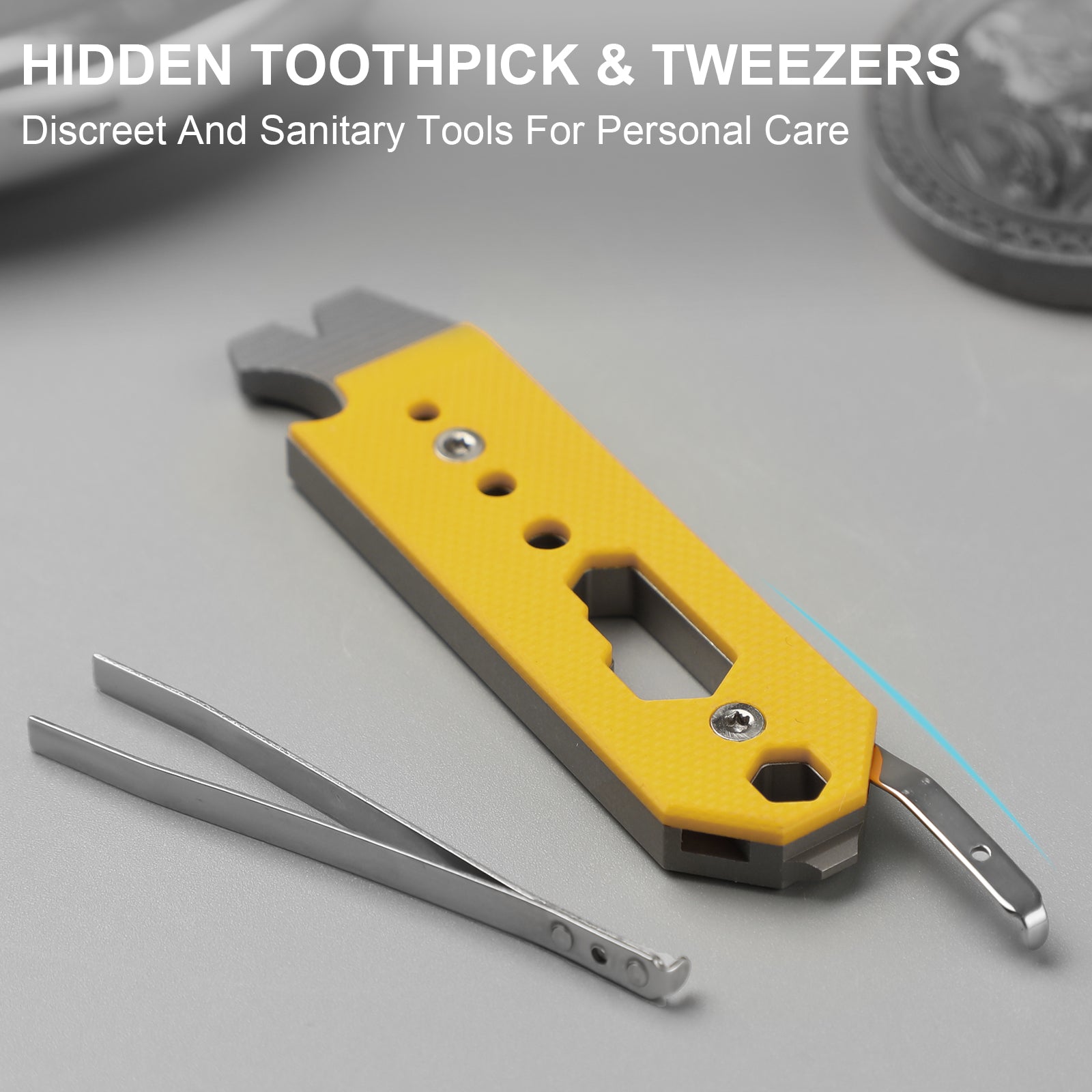 Kizer Titanium & G10 EDC Multi-Functional Tools Orange Pac-Bar