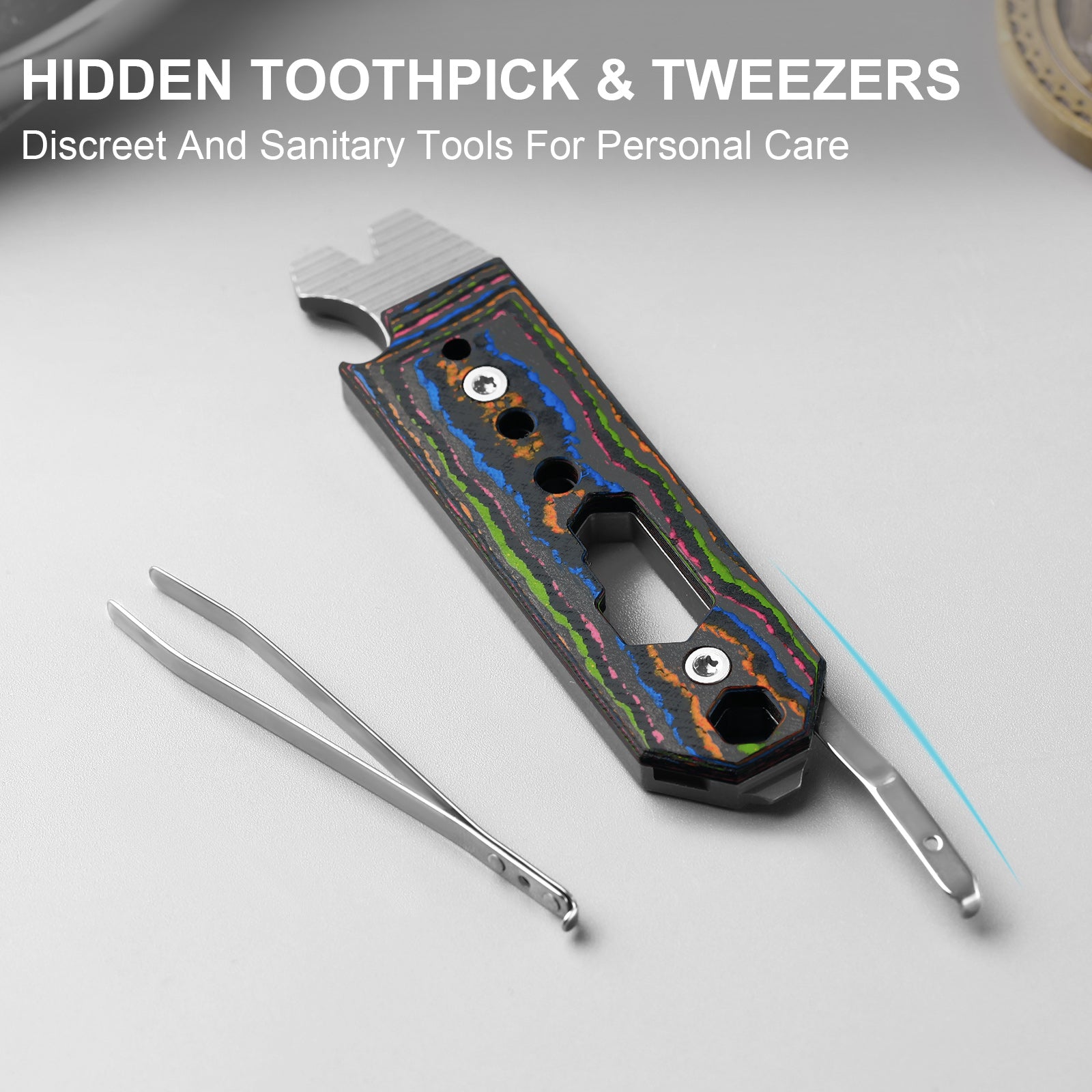 Kizer Titanium EDC Multi-Functional Black & Brown & Blue Tools Pac-Bar