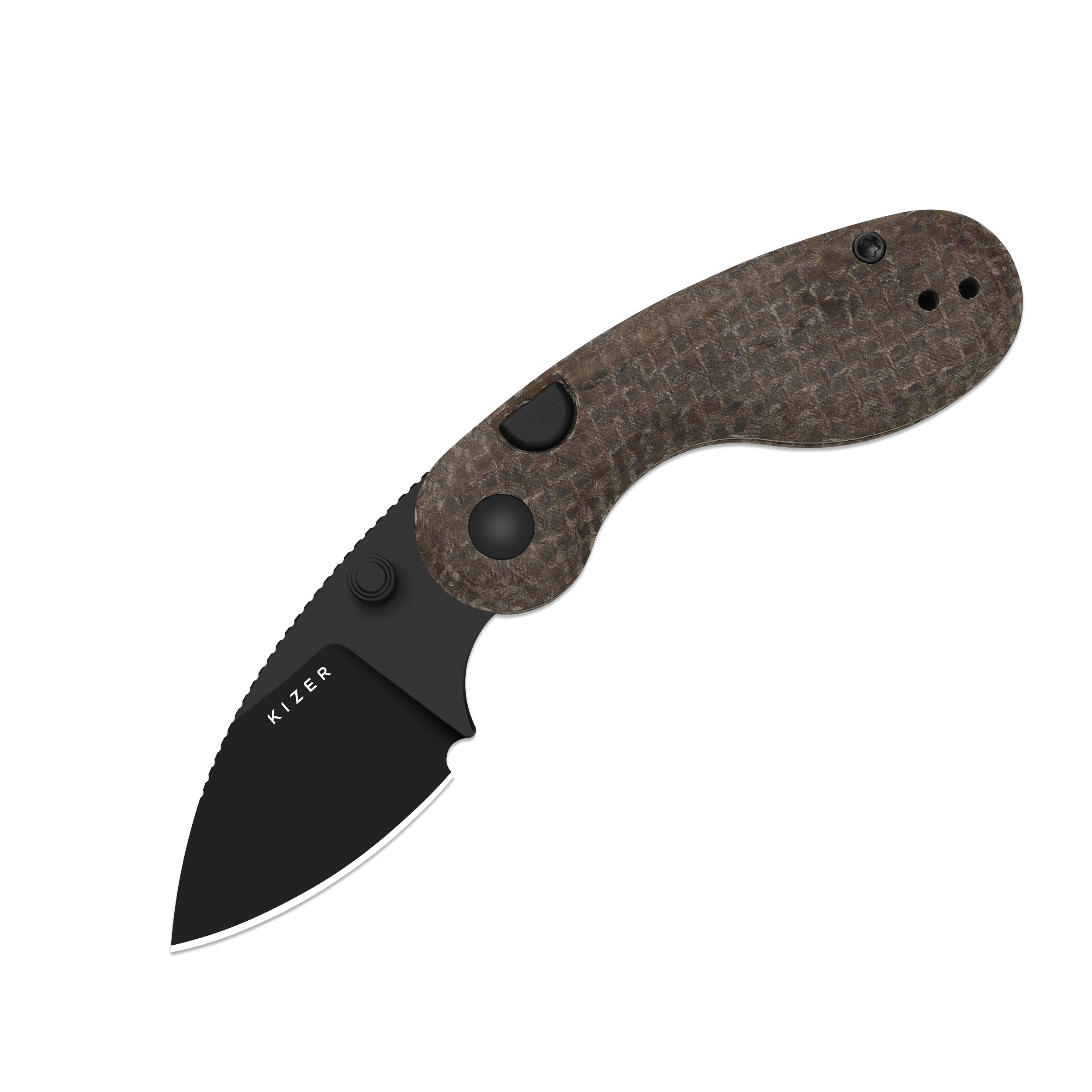 Microbe™ | GID Canvas Micarta Handle | Kizer Button Liner Lock™ | 14C28N | KizerV™ 2742A10