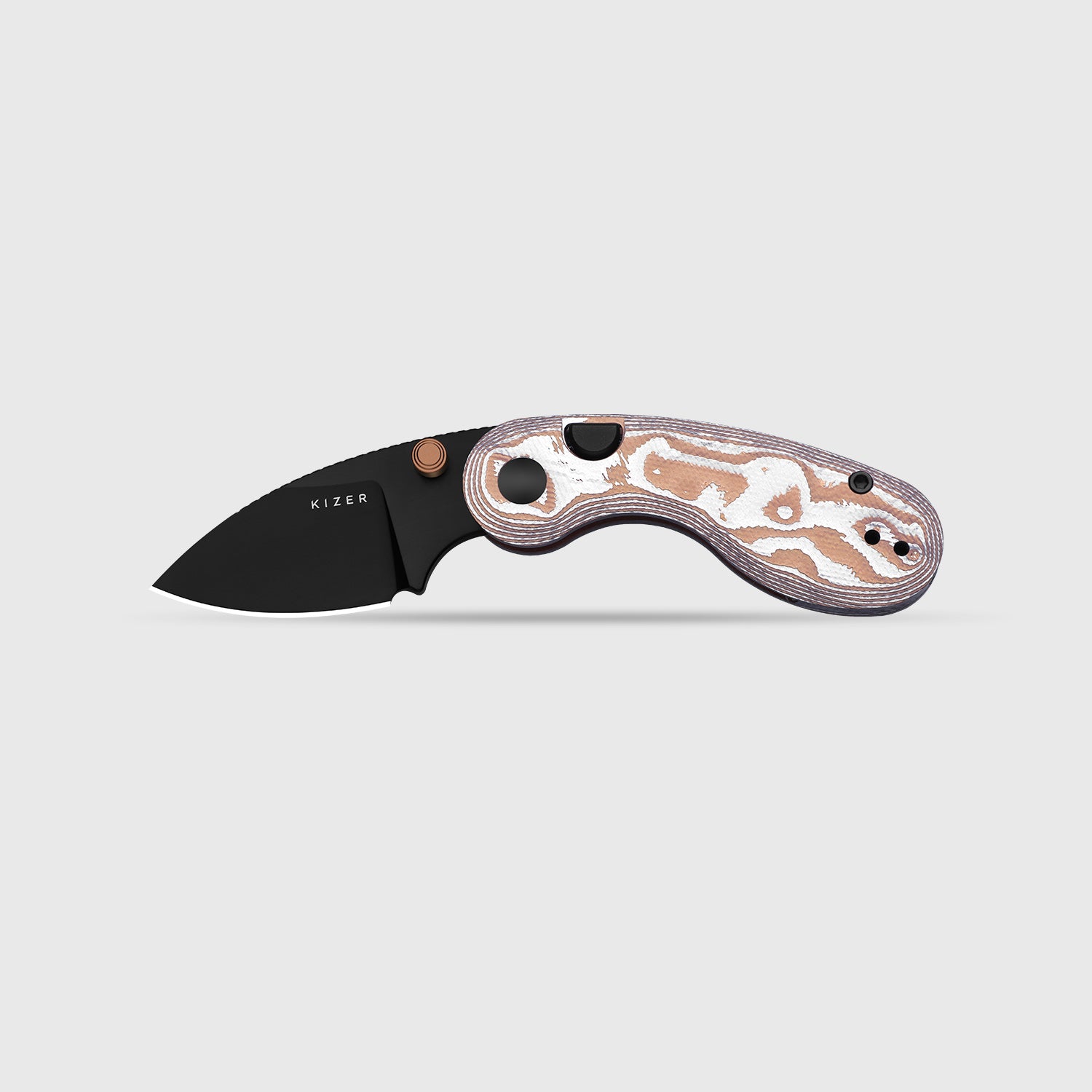 Microbe™ | 5Th Pocket Knife | Kizer Button Liner Lock™ | Copper Foil G10 Handle | KizerV™ 2742A12