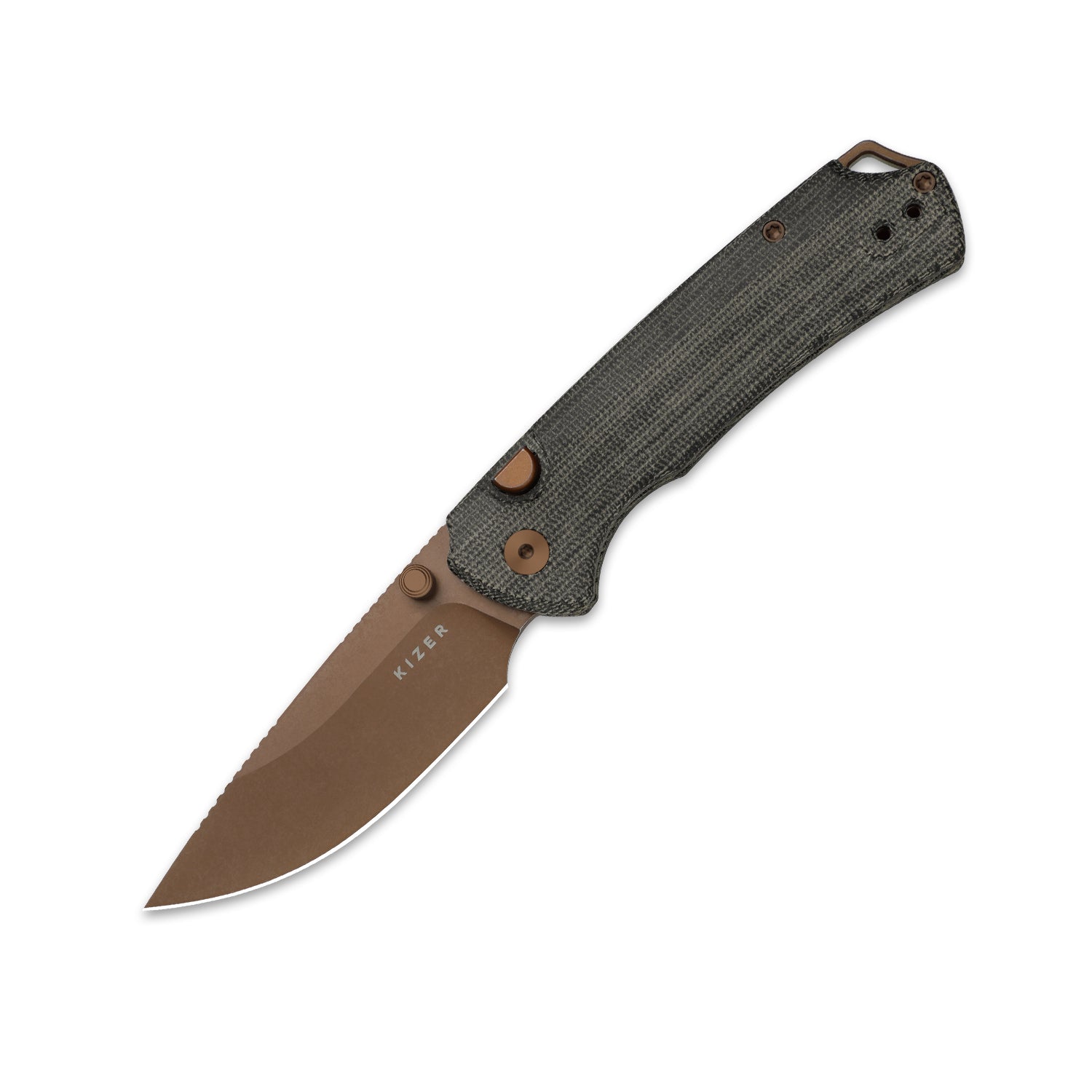 T1 BD | Button Liner Lock™ | Sunset Metal PVD | Nitro-V | Norplex UltreX Micarta | KizerV™ 3490.2BA2