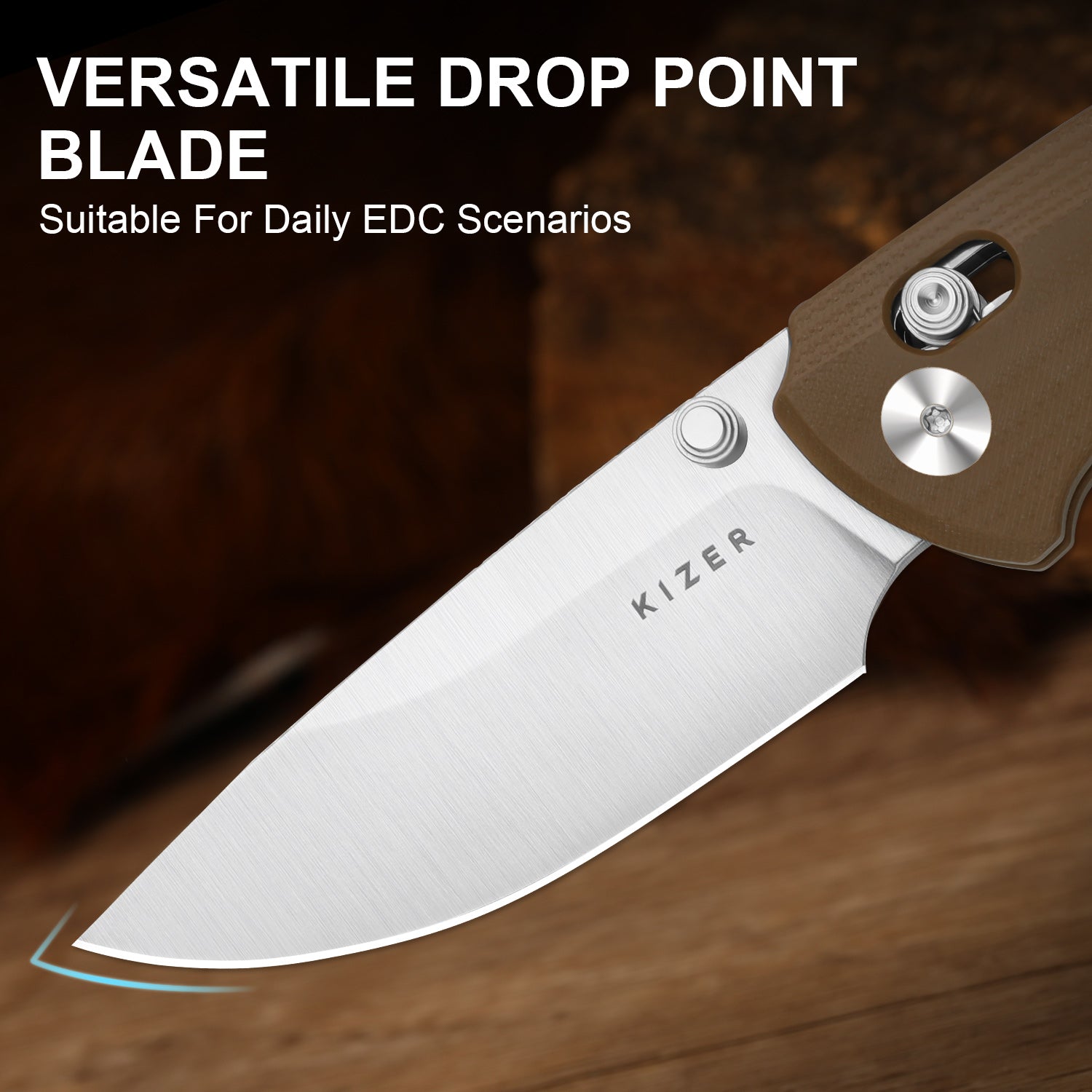 T1 CD | Kizer Clutch Lock™ | Drop Point Blade | Nitro-V| G10 | KizerV™ 3490.2CA2