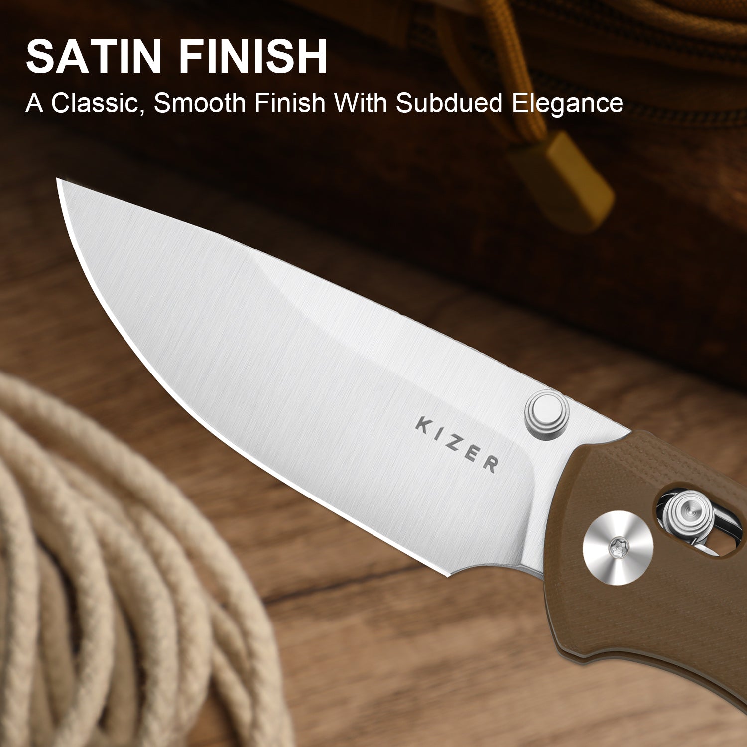 T1 CD | Kizer Clutch Lock™ | Drop Point Blade | Nitro-V| G10 | KizerV™ 3490.2CA2